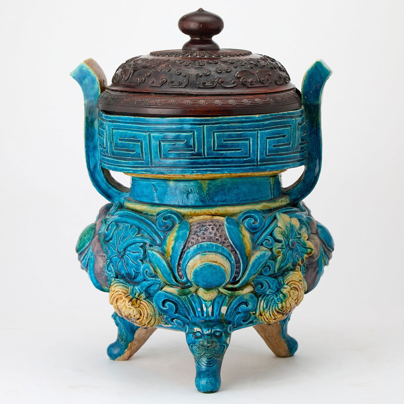 A Chinese Fahua Pottery Tripod Censer, Ding Late Ming-Early Qing Dynasty (1 of 8)