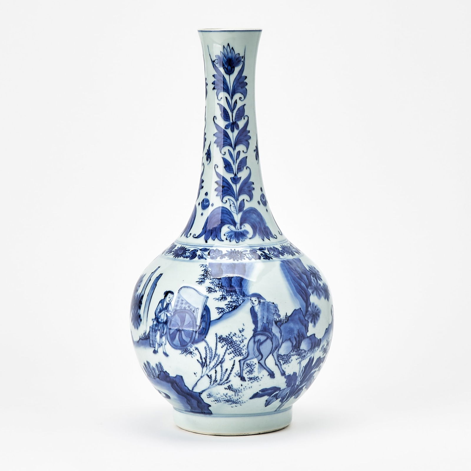 A Chinese Blue and White Porcelain Bottle Vase Chongzhen Period (1 of 5)