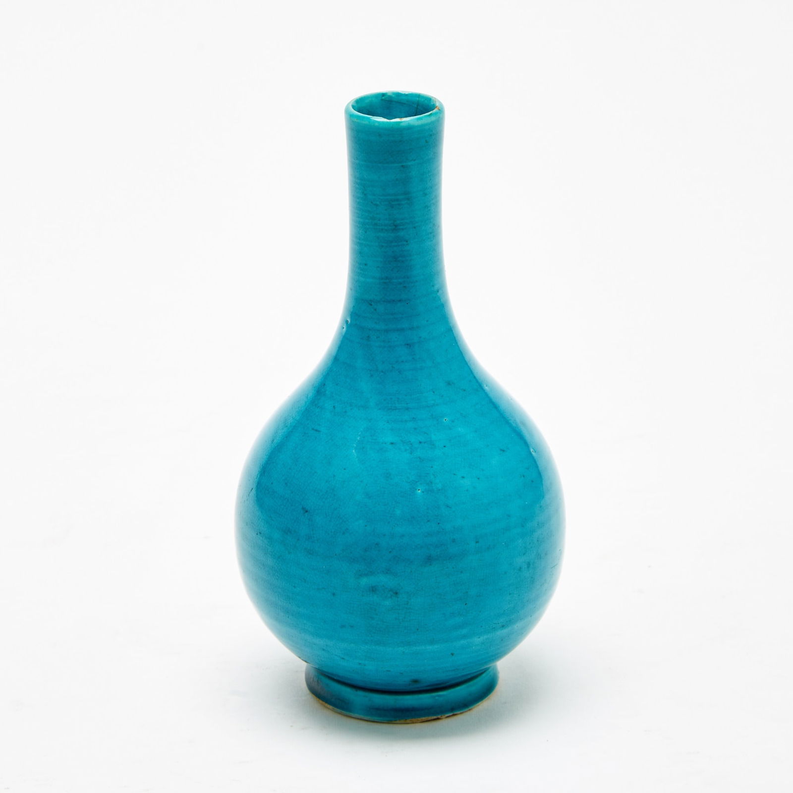 A Chinese Turquoise Glazed Porcelain Bottle Vase Early Qing Dynasty (1 of 4)