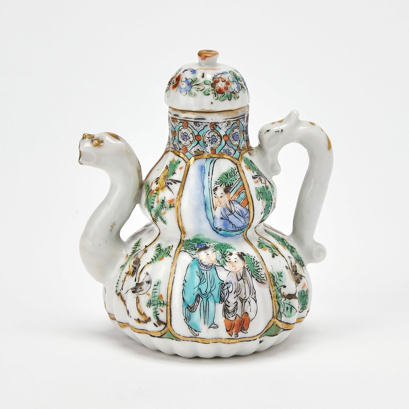 A Chinese Enameled and Gilt-Decorated Porcelain Miniature Teapot Kangxi Period (1 of 7)