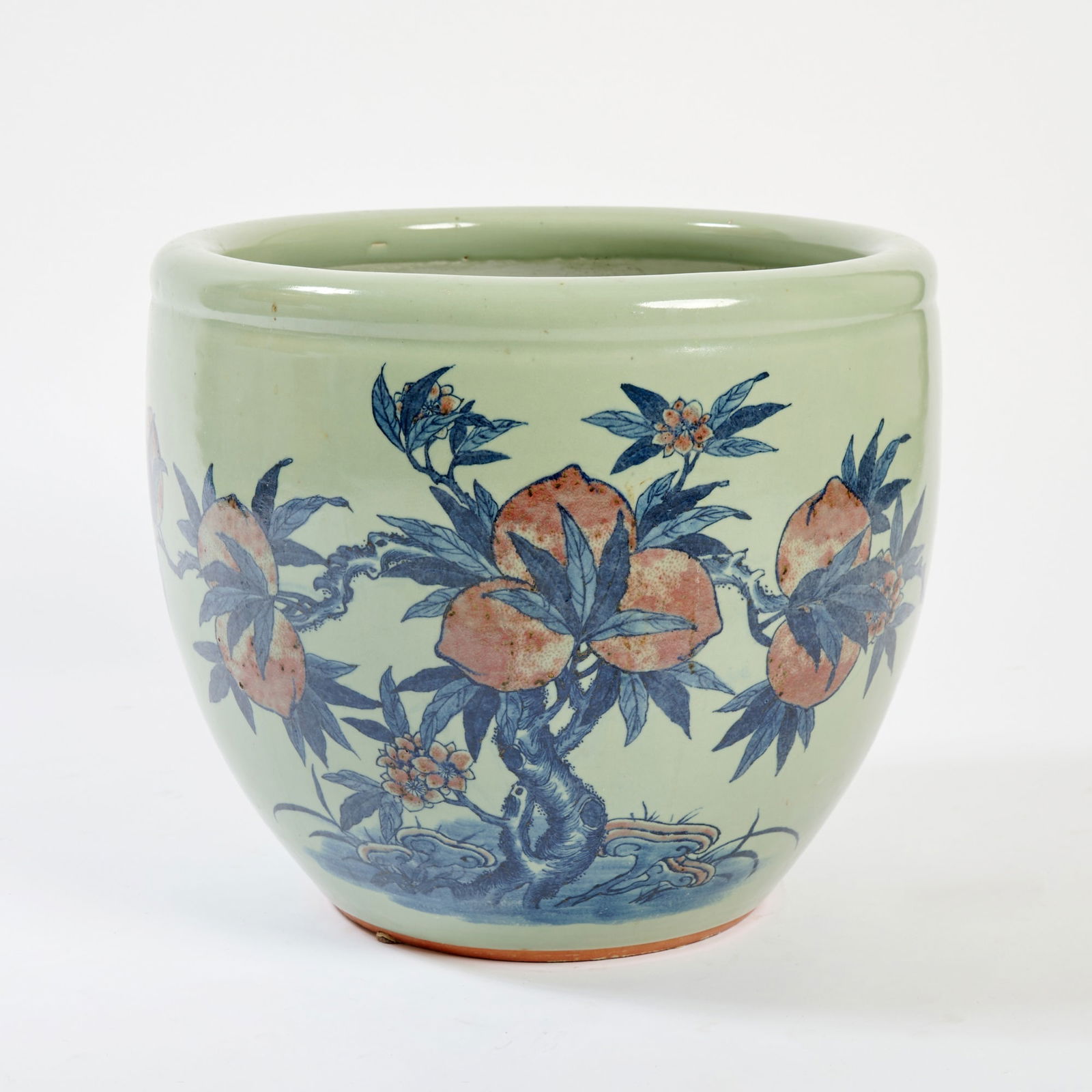 A Chinese Celadon Ground Porcelain 'Peaches' Jardiniere Late Qing Dynasty (1 of 5)