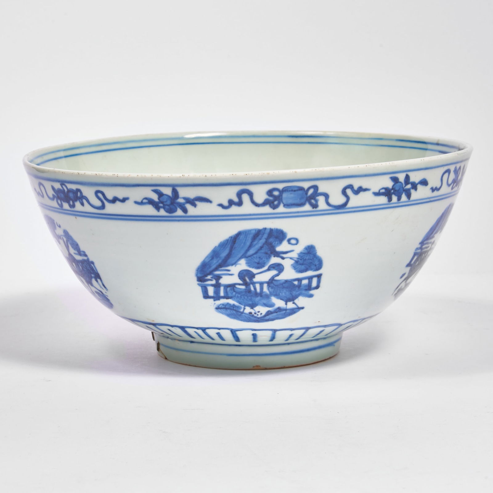 A Large Chinese Blue and White Porcelain Bowl Wanfu Youtong Mark, Jiajing Period, Ming Dynasty (1 of 6)