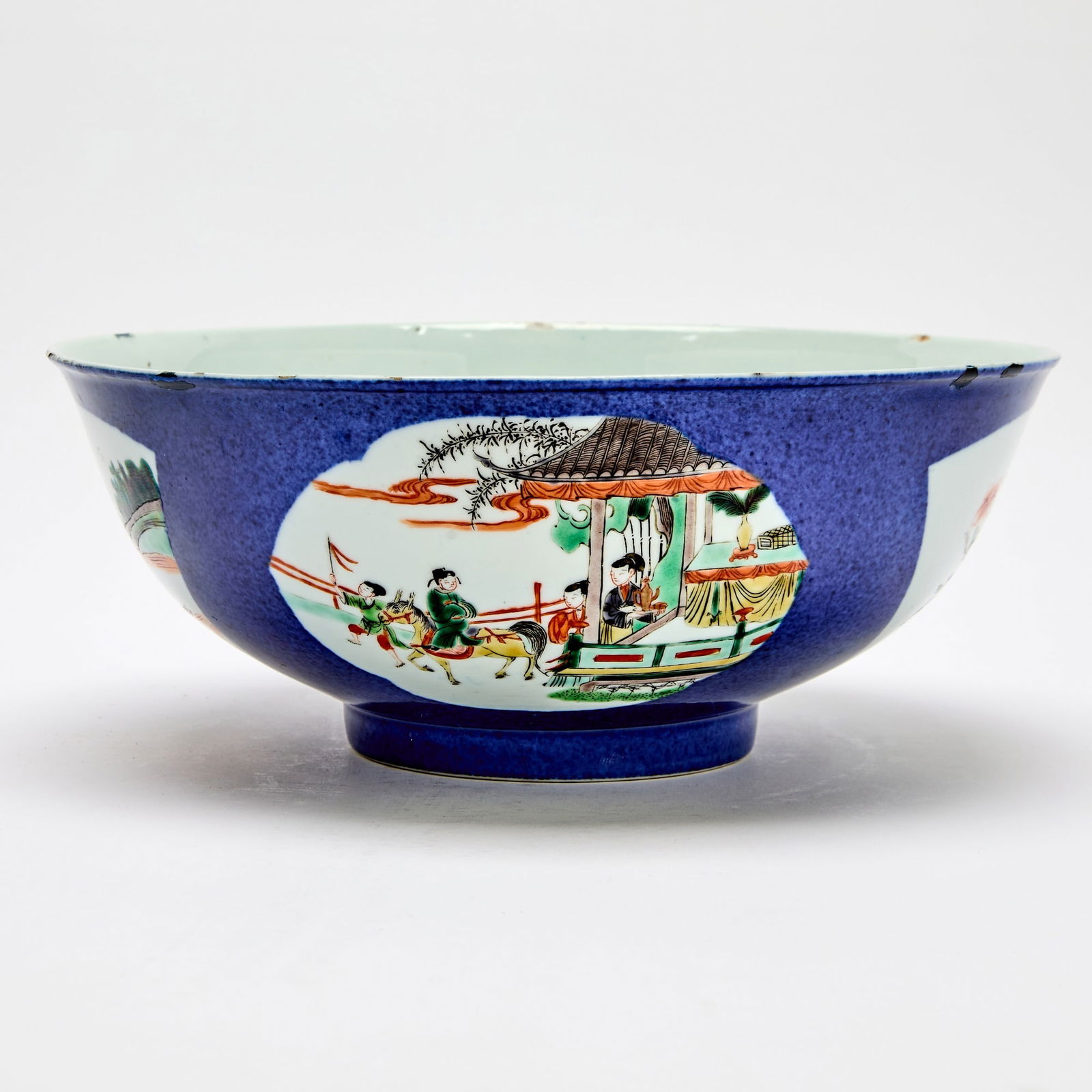 A Chinese Famille Verte Enameled Powder Blue-Ground Porcelain Bowl Kangxi Period (1 of 5)