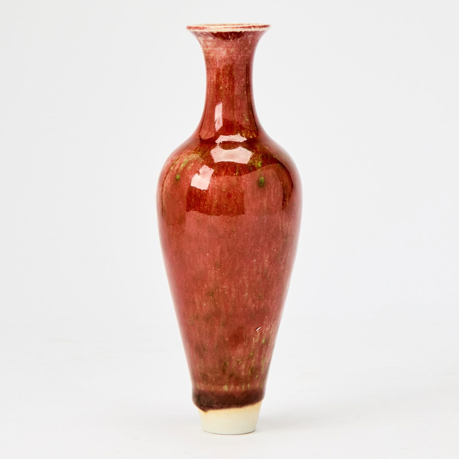 A Small Chinese Peachbloom Glazed Porcelain 'Amphora' Vase, Liuyezun Kangxi Mark, Qing Dynasty (1 of 4)