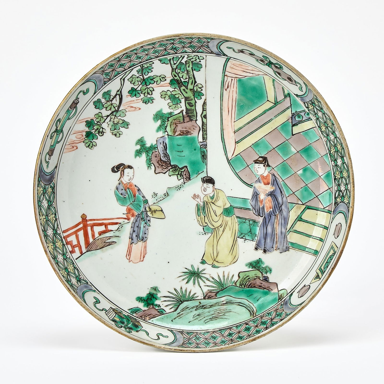 A Chinese Famille Verte Porcelain Dish Kangxi Period (1 of 4)