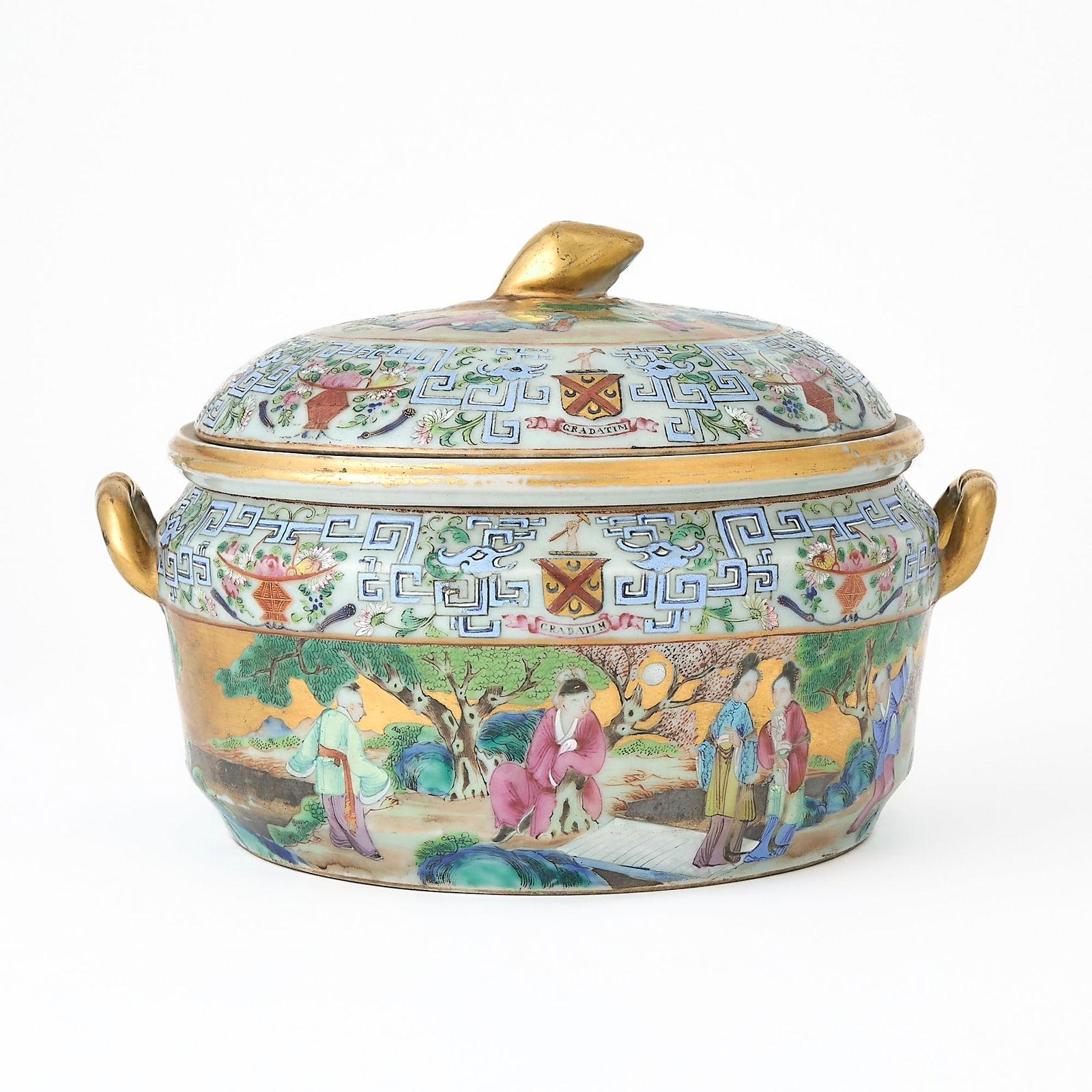 A Chinese Export Rose Canton Porcelain Serving Dish and Cover 19th Century (1 of 6)