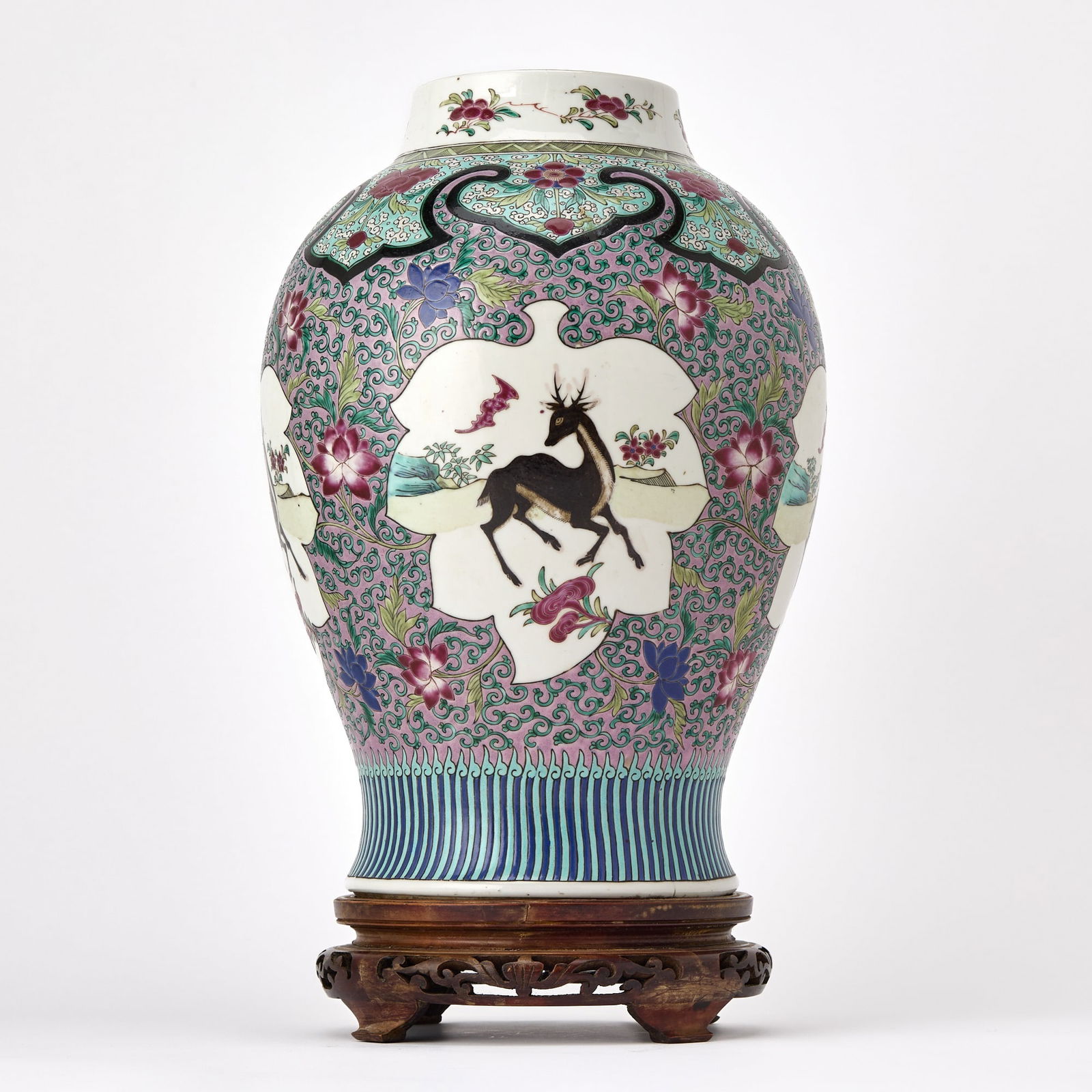 A Chinese Famille Rose Porcelain Baluster Jar Late Qing Dynasty (1 of 6)