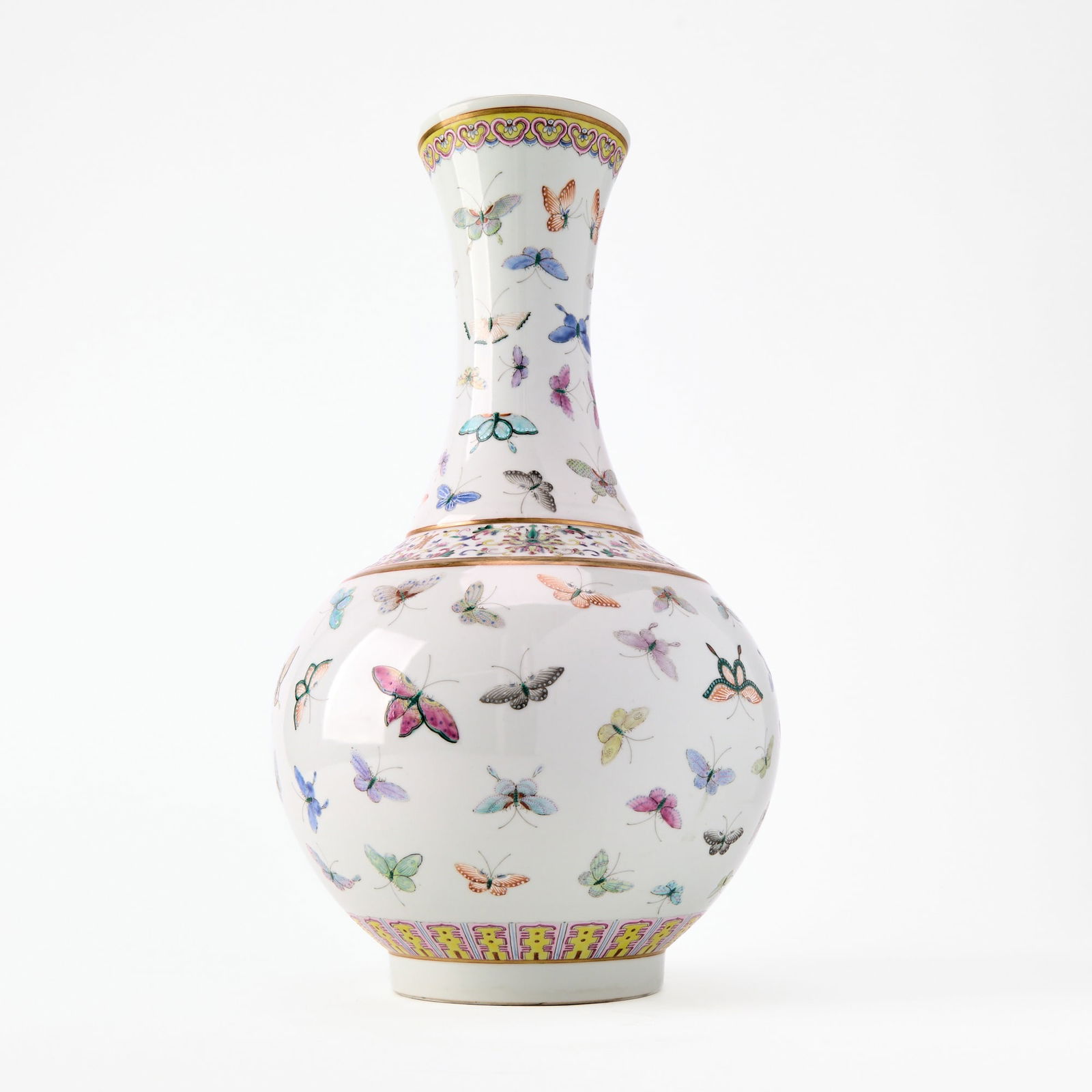 A Chinese Gilt-Decorated Famille Rose Porcelain 'Butterflies' Vase Guangxu Mark, Early Republic (1 of 7)
