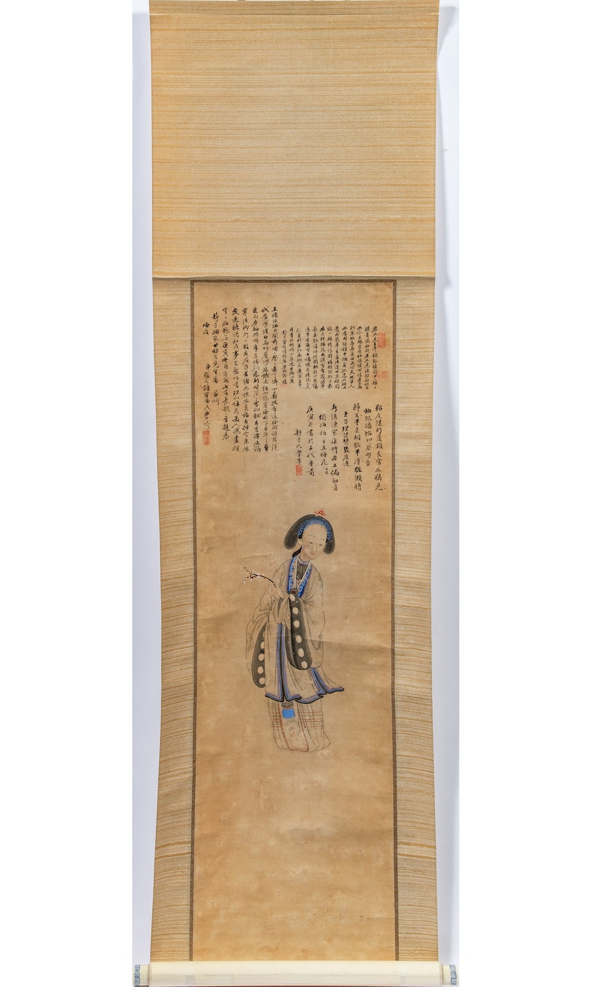 A Chinese School Painting of a Meiren Qing Dynasty (1 of 3)