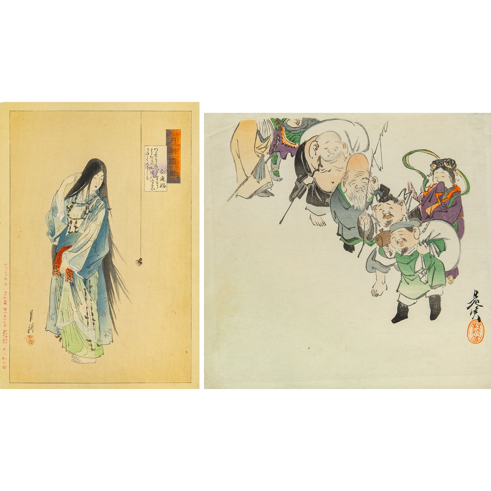 Two Japanese Woodblock Prints Meiji Period (1 of 7)