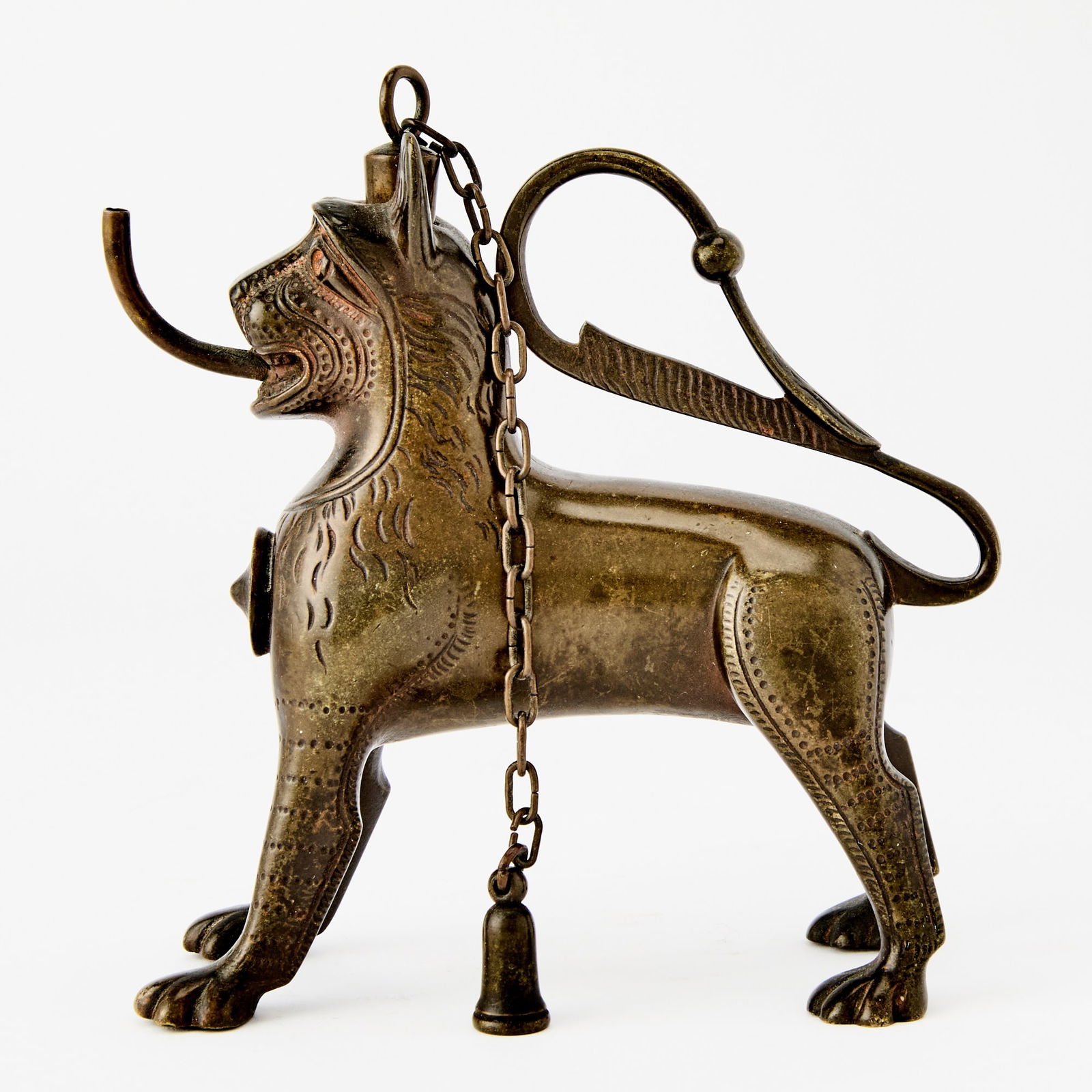 An Indian Bronze Lion-Form Lamp Likely 19th century (1 of 4)