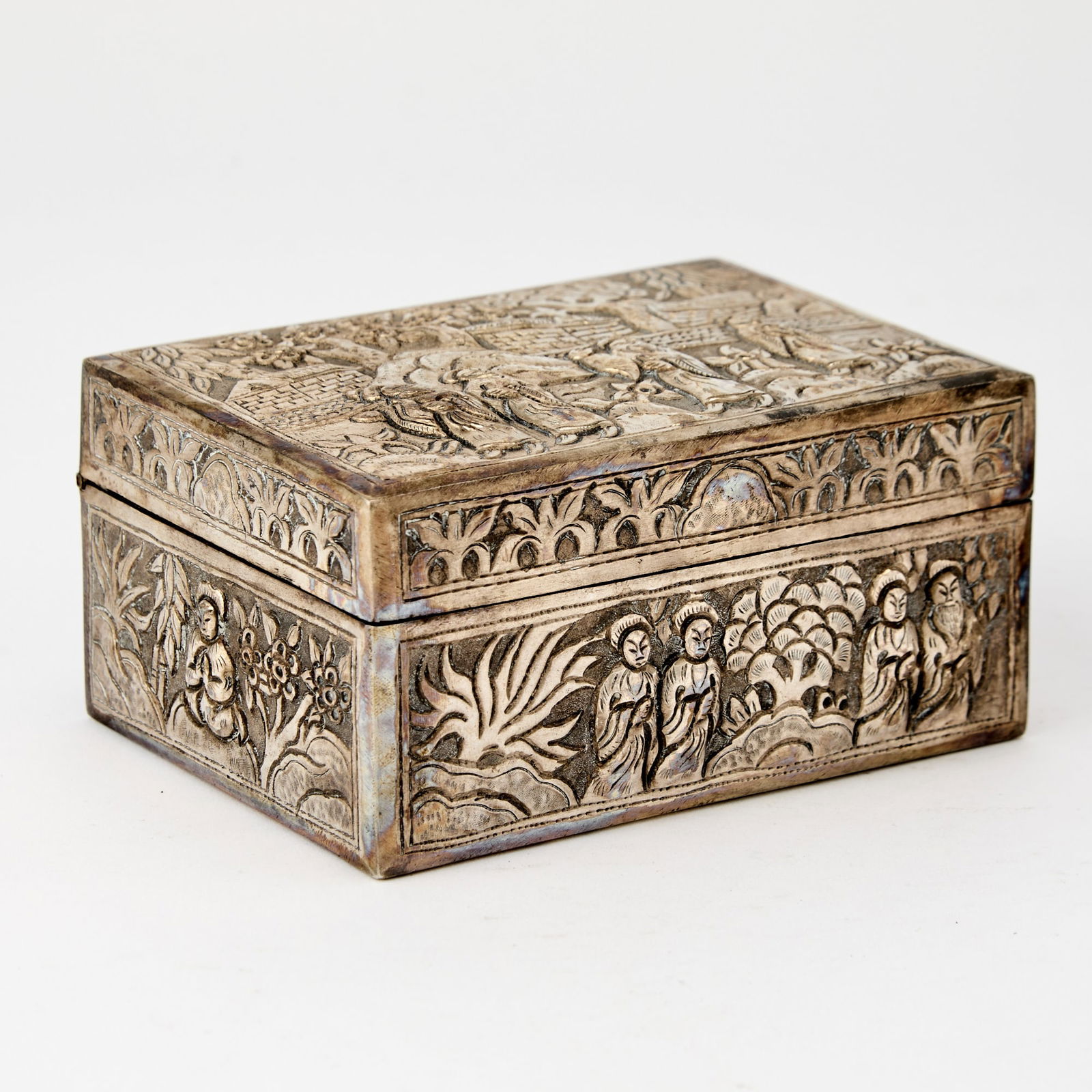 A Chinese Silver Box 19th century (1 of 5)