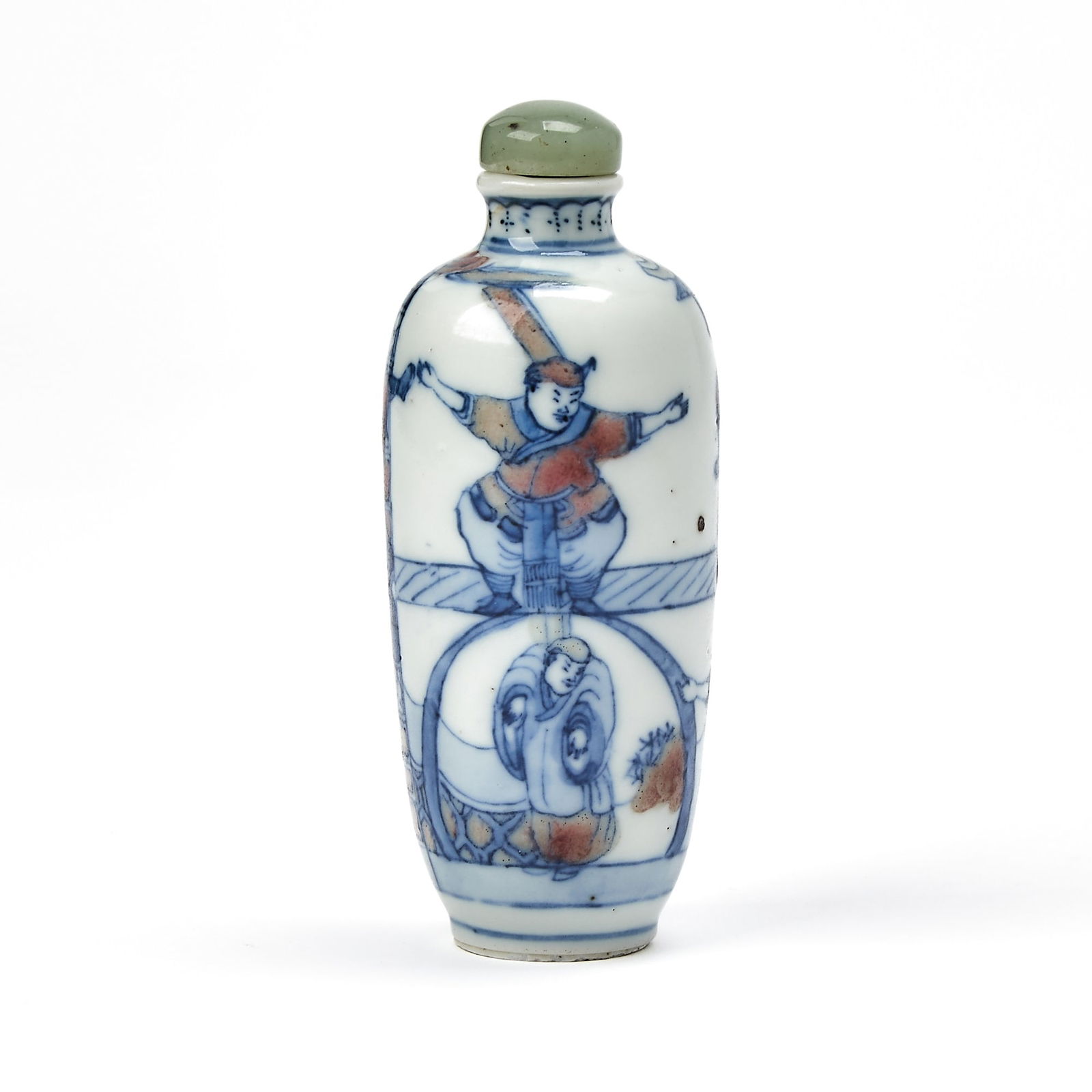 A Chinese Blue and Copper Red Porcelain Snuff Bottle 19th Century (1 of 5)