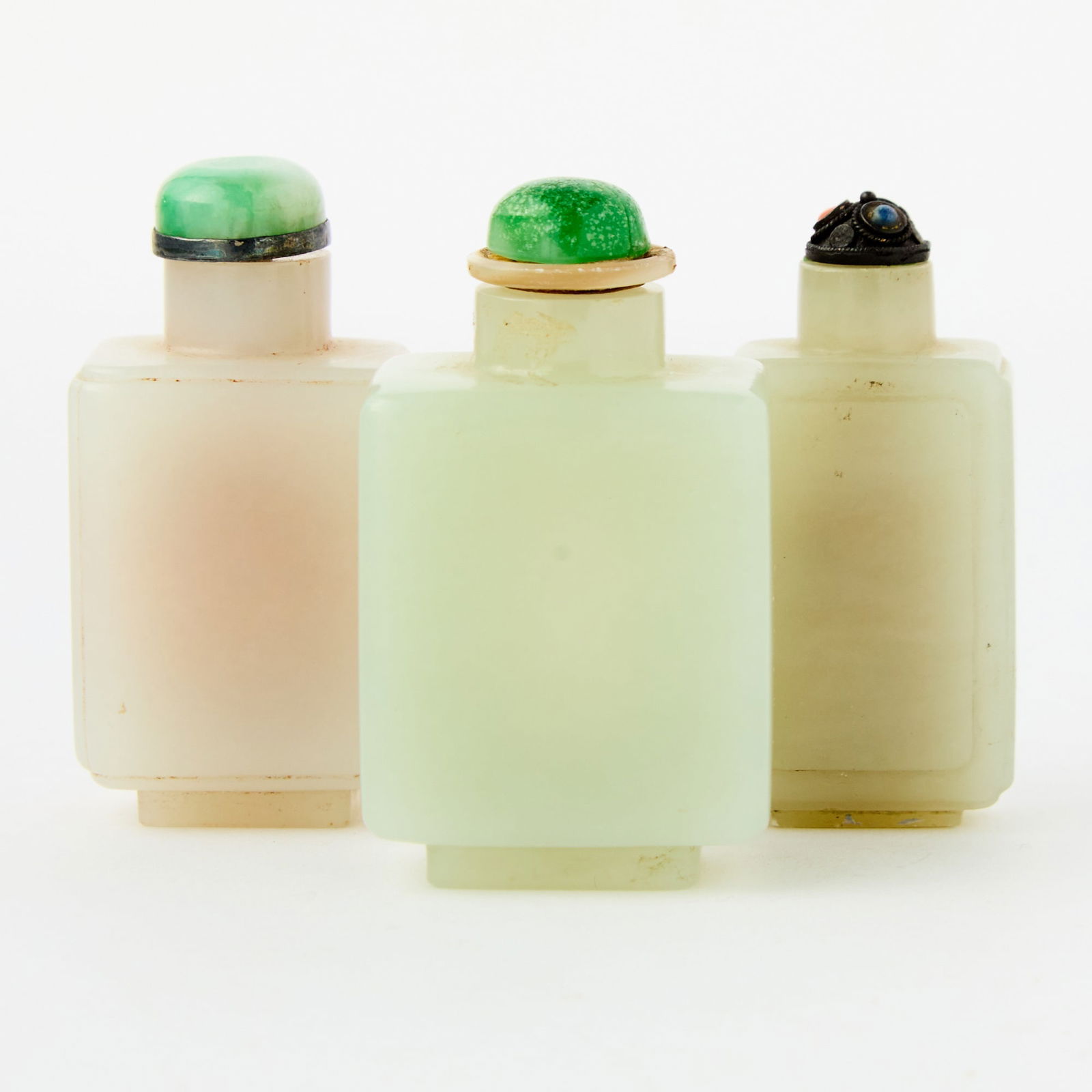 Three Chinese Jade Snuff Bottles 19th Century (1 of 3)