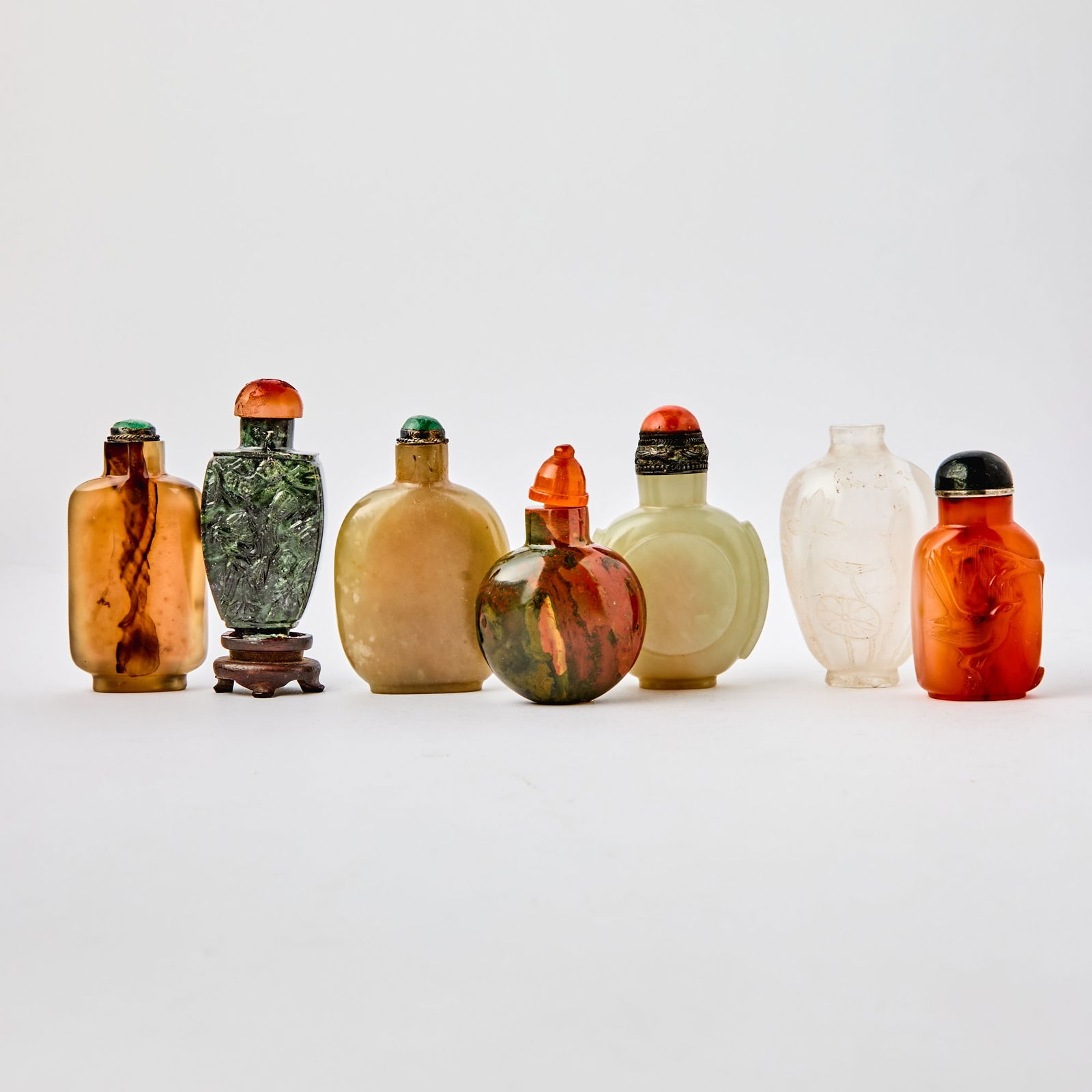 A Group of Chinese Hardstone Snuff Bottles Qing Dynasty (1 of 5)