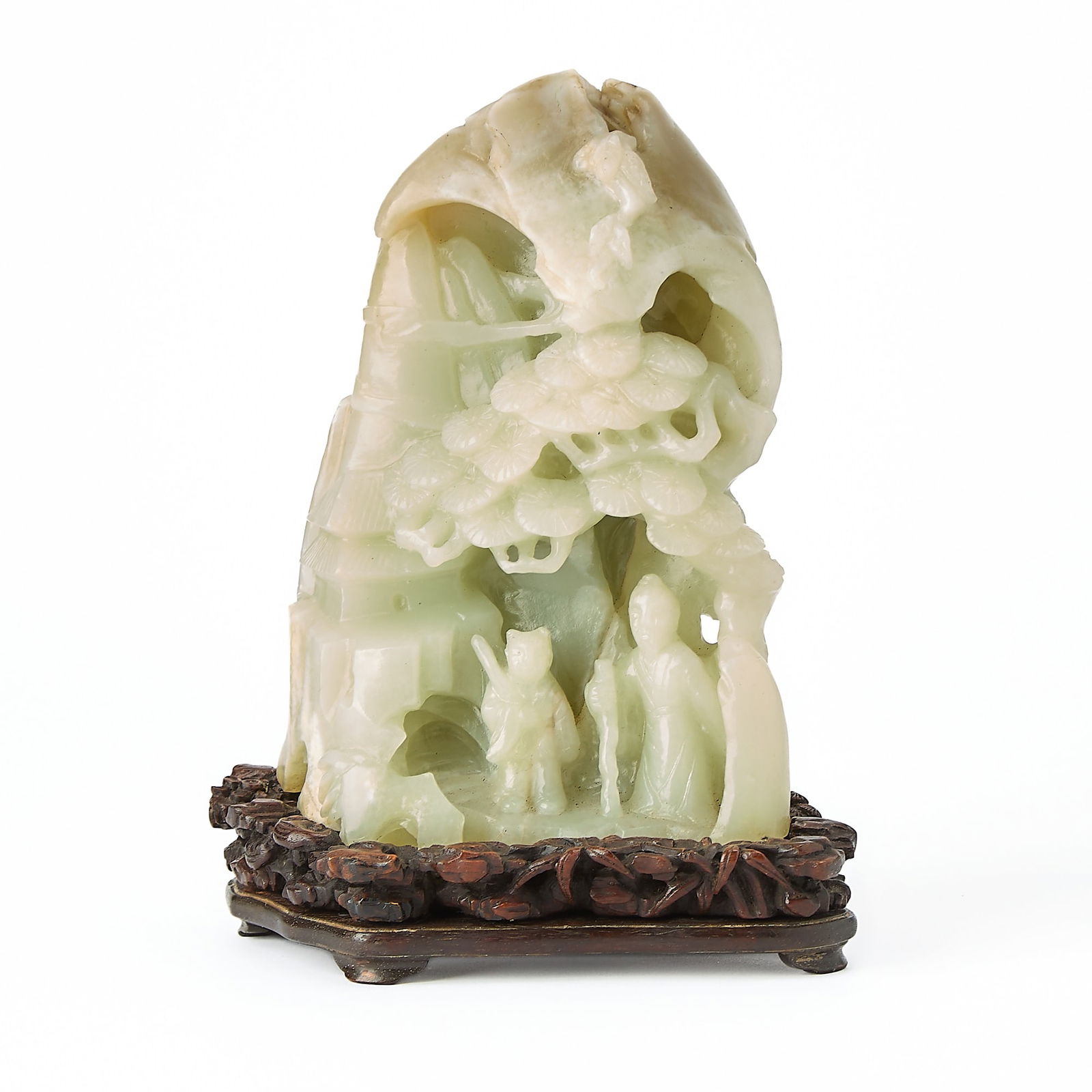 A Chinese Celadon Jade Mountain Boulder Qing Dynasty (1 of 7)