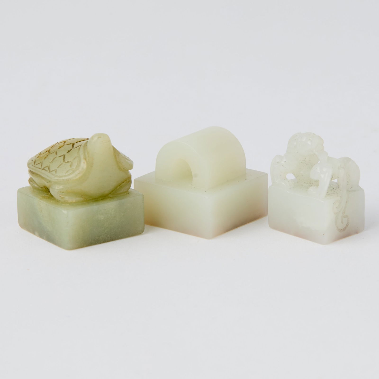 Three Chinese Carved Jade Seals Qing Dynasty (1 of 5)