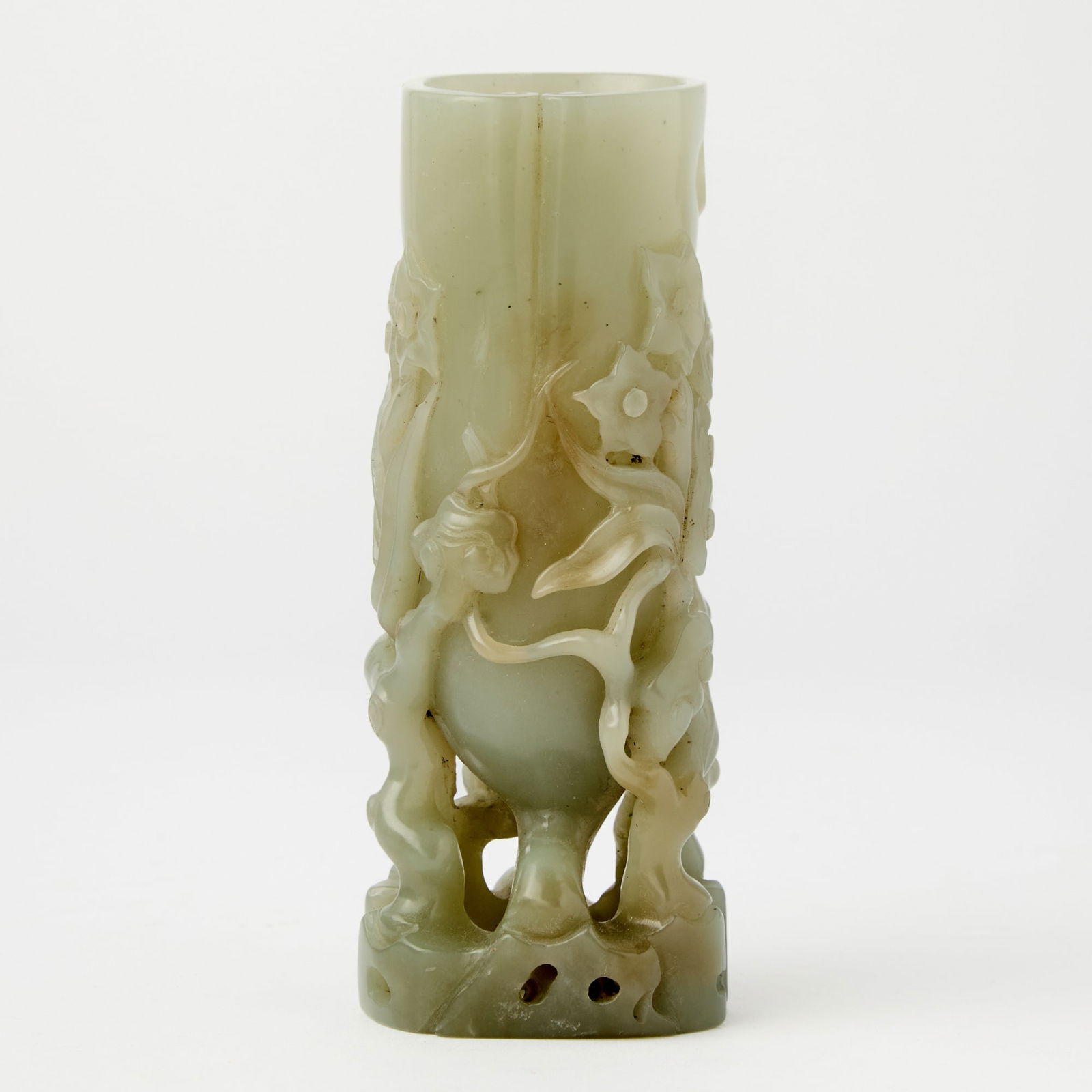 A Chinese Celadon Jade Naturalistic-Form Vase Late Qing Dynasty (1 of 5)