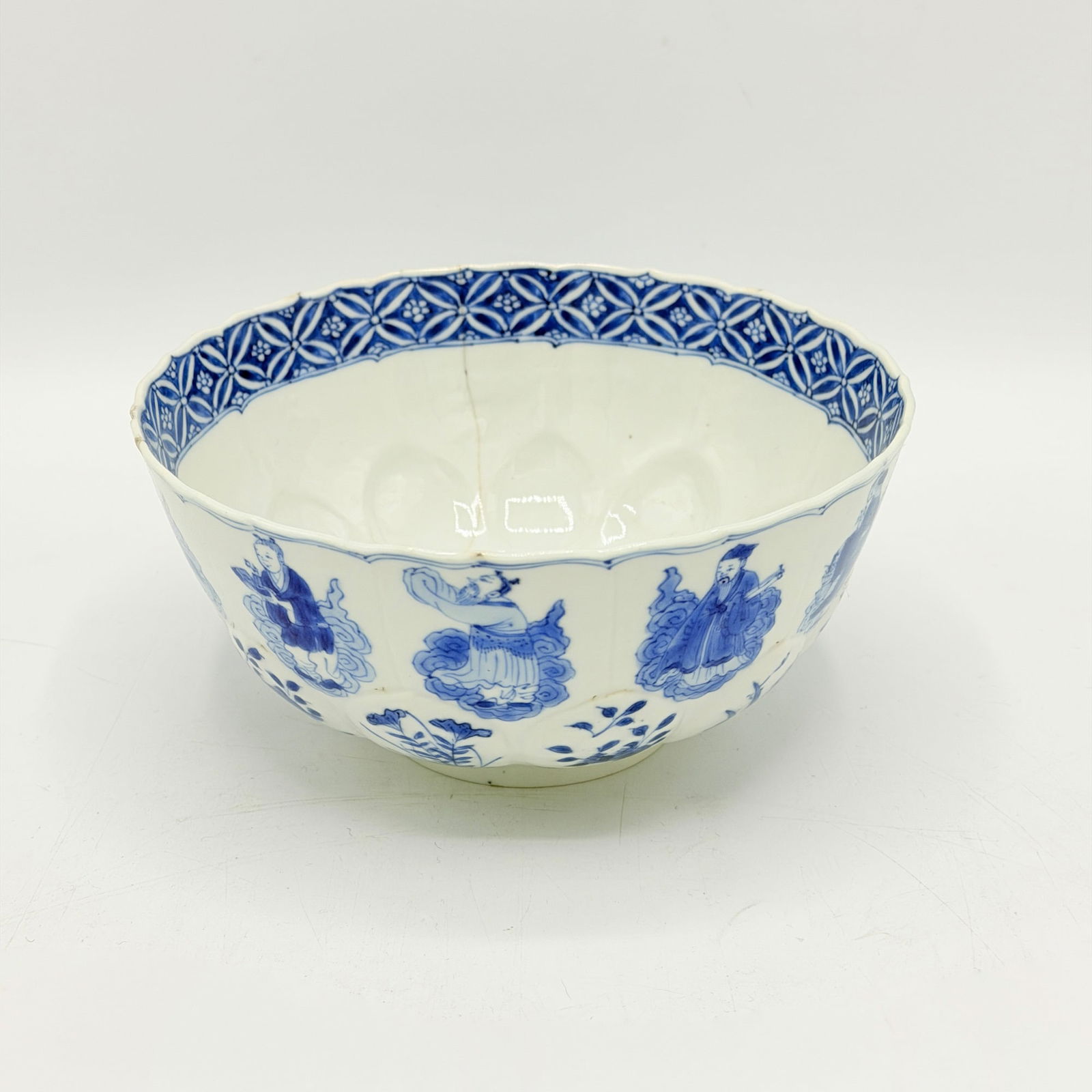 A Chinese Blue and White Porcelain 'Immortals' Bowl Chenghua Mark, Kangxi Period (1 of 10)