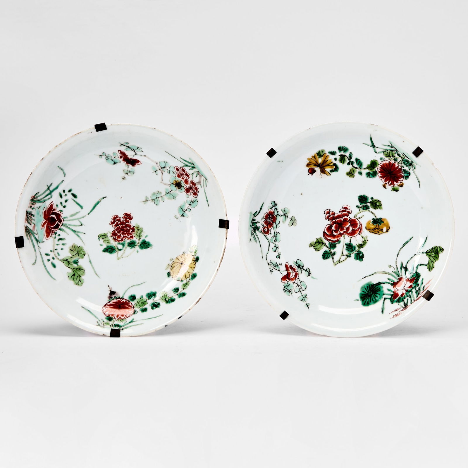 A Pair of Chinese Enameled Porcelain Dishes Kangxi Period (1 of 3)