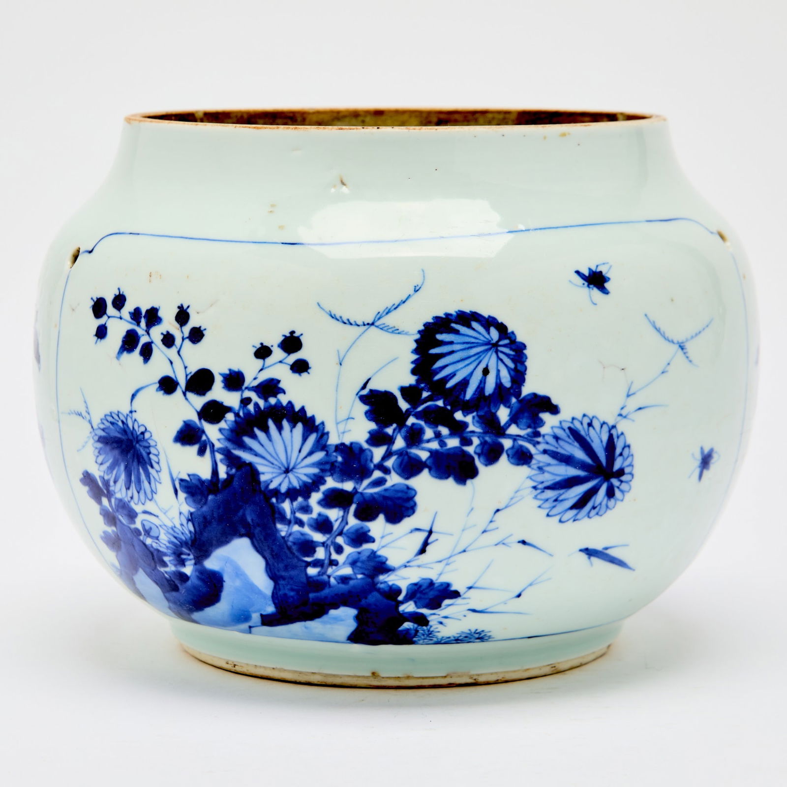 A Chinese Blue and White Porcelain Pierced Jar Kangxi Period (1 of 5)