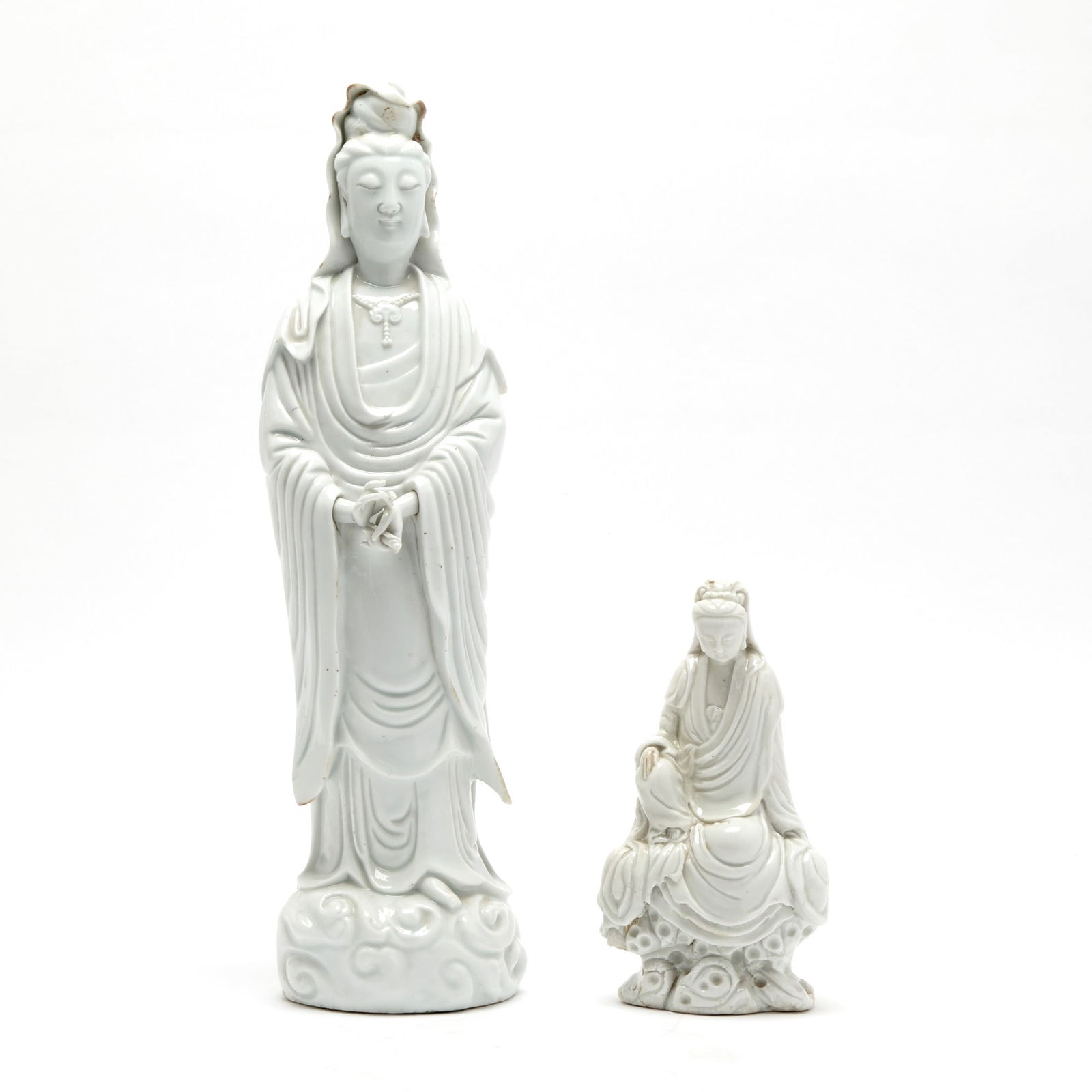 Two Chinese Dehua Porcelain Figures of Guanyin Qing Dynasty (1 of 3)