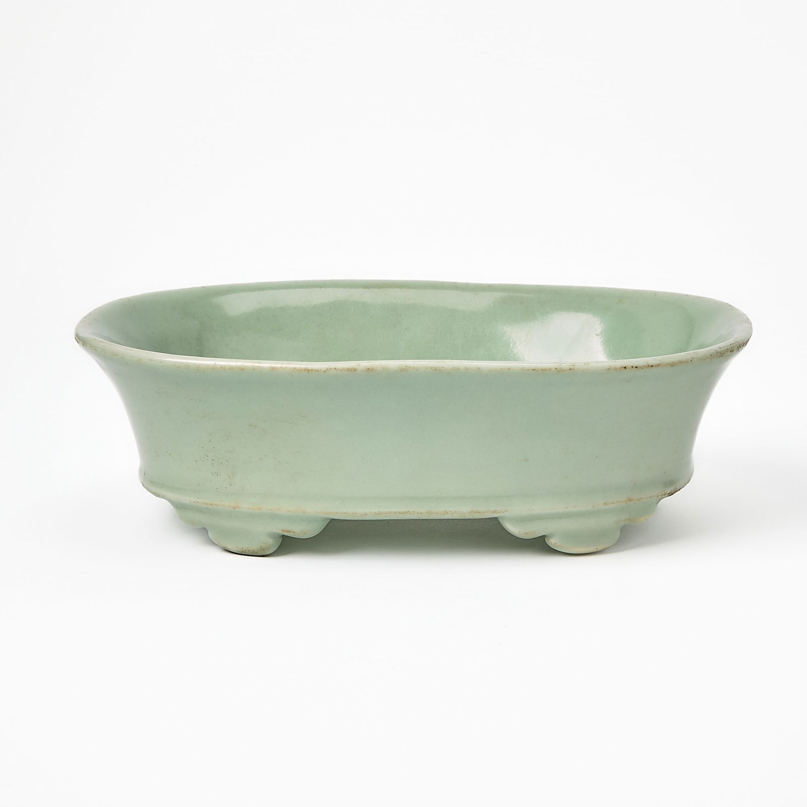 A Chinese Celadon Glazed Porcelain 'Narcissus' Washer Late Qing Dynasty (1 of 3)
