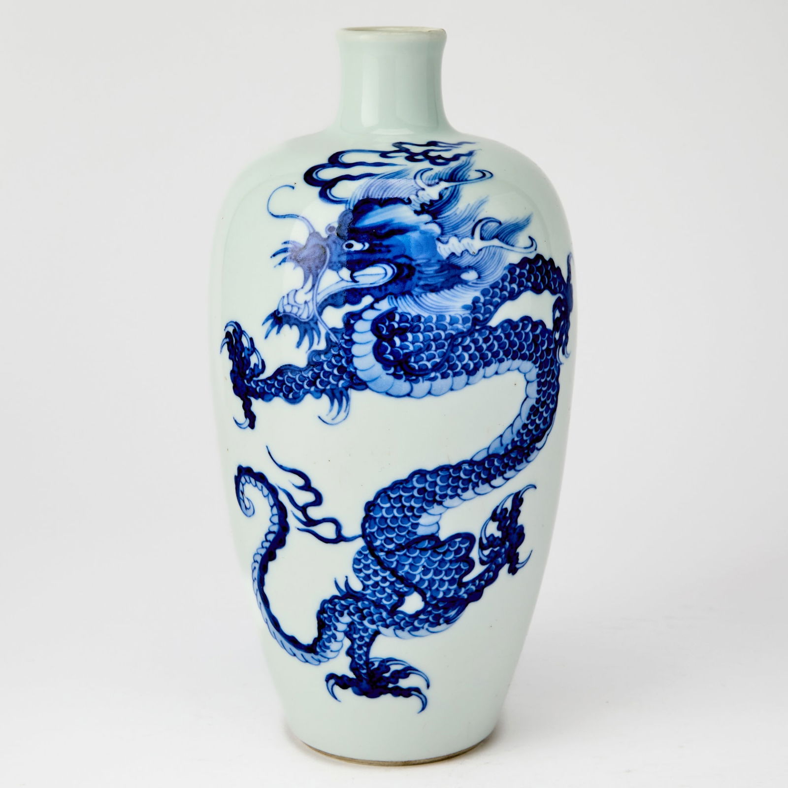 A Chinese Blue and White Porcelain Vase Kangxi Mark but later (1 of 3)