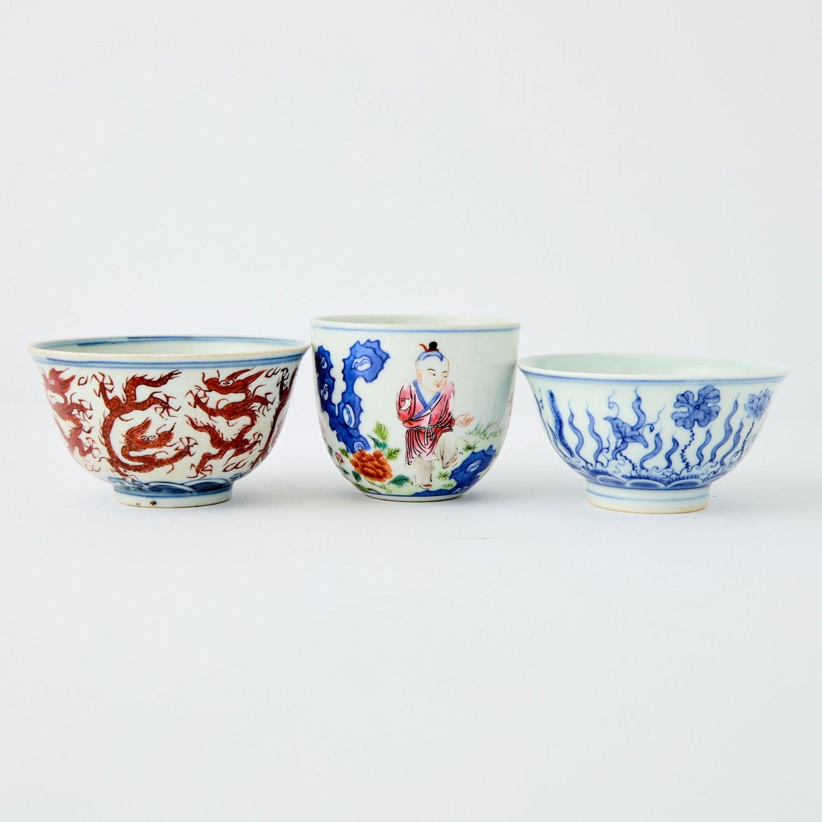 Three Chinese Porcelain Cups 20th century (1 of 4)