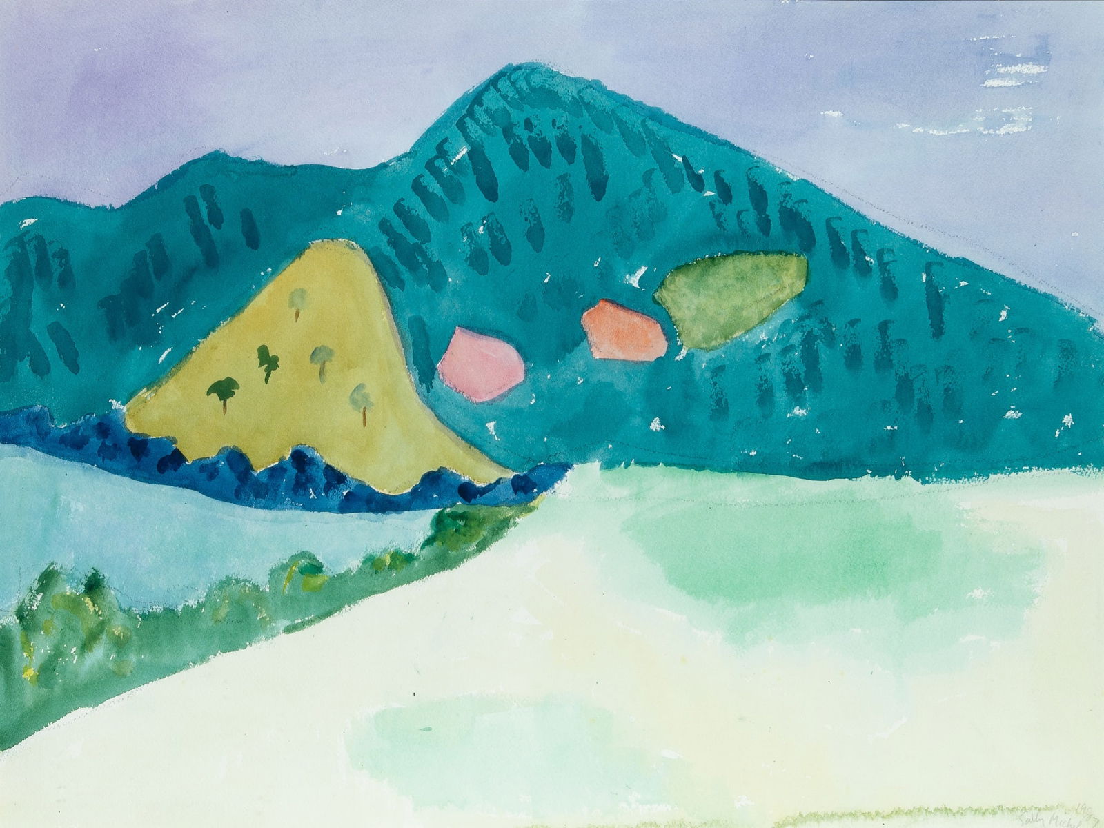 Sally Michel Avery: American, 1902-2003 Catskill Vista, 1987 Signed and dated Sally Michel 1987 (lr), inscribed as titled on the reverse Watercolor on paper 18 x 24 inches (45.7 x 61 cm) (Framed: 26 1/8 x 31 7/8