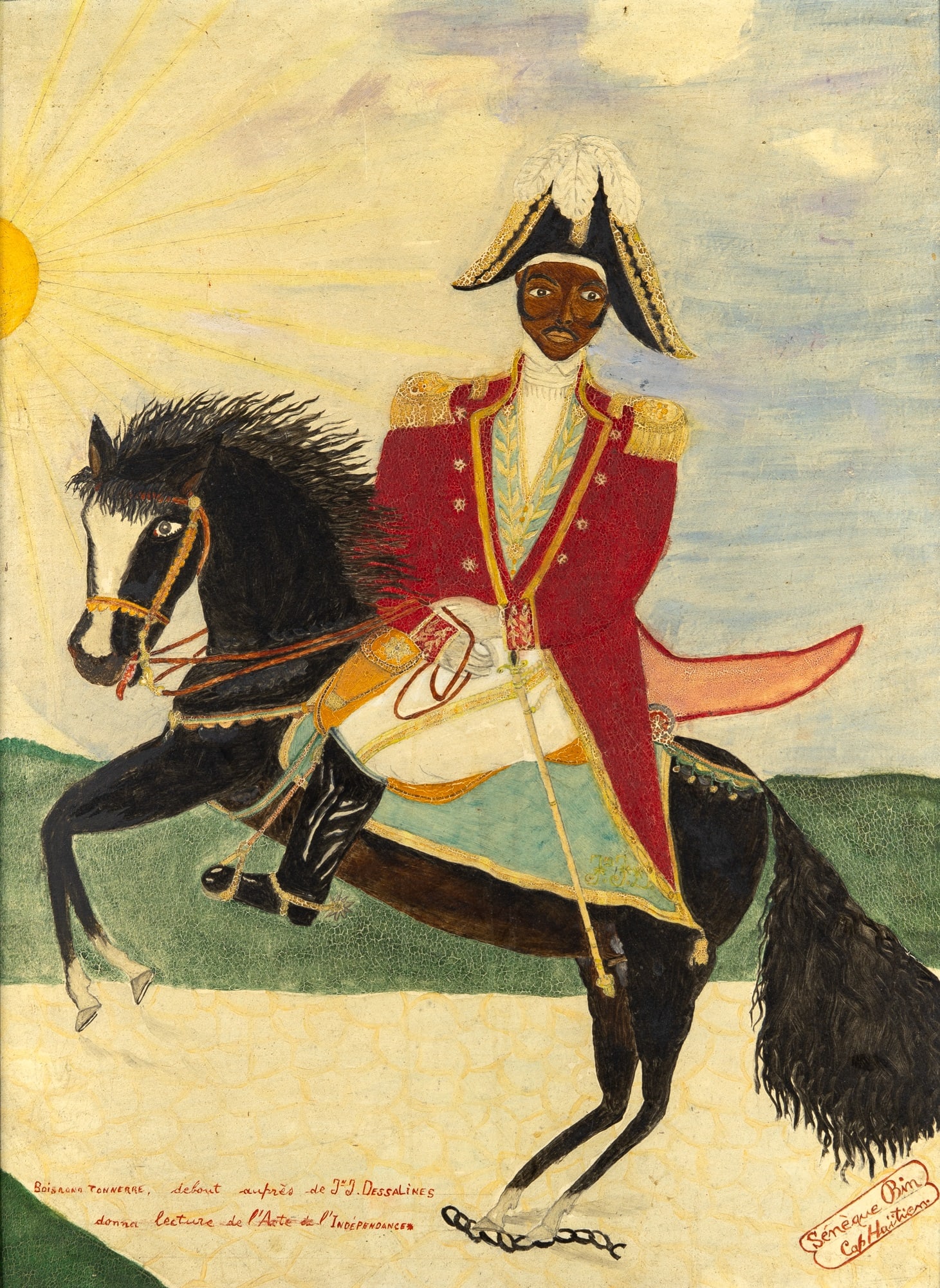 Seneque Obin: Haitian, 1893-1977 Portrait of Boisrond Tonnerre Signed Seneque Obin (lr) Oil on Masonite 21 x 15 1/2 inches (53.3 x 39.4 cm) Provenance: Private collection, Santo Domingo Sale, Important Latin