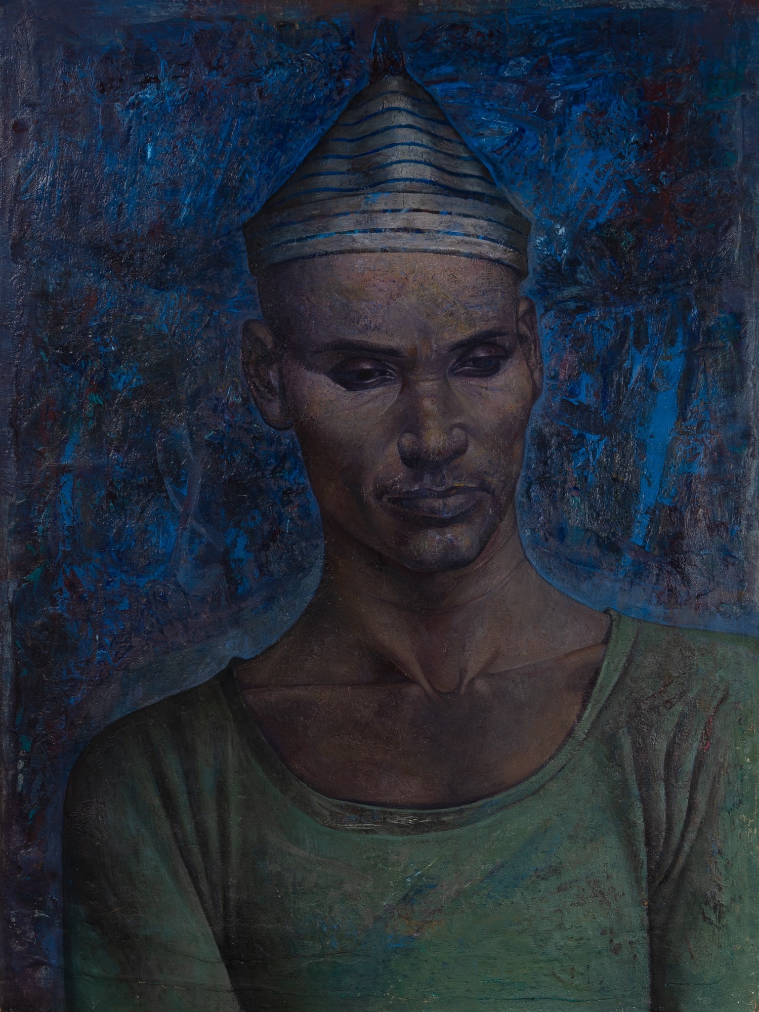Sarah Raphael: English, 1960-2001 Untitled (Portrait) Oil on panel 24 x 18 inches (61 x 45.7cm) Exhibited: London, Agnews Gallery, Sarah Raphael: Desert Paintings and Other Recent Work, 24 May - 24 June 1995;