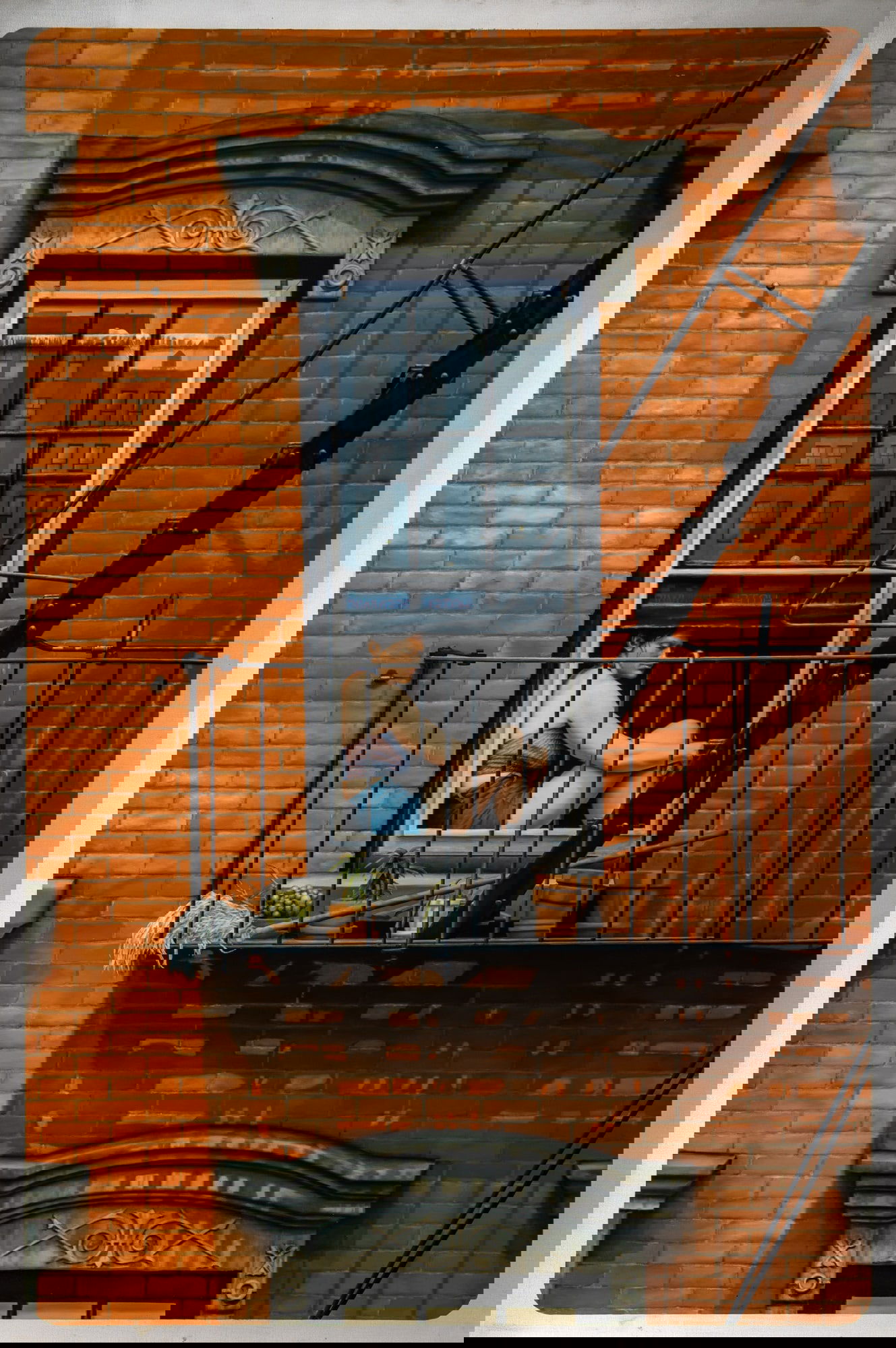 Arne Charles Besser: American, 1935-2012 View from Greenwich Avenue Window, 1975 Signed with monogrammed first initials ABesser on the reverse; signed and inscribed as titled on the stretcher Oil on canvas 60 1/8 x 40