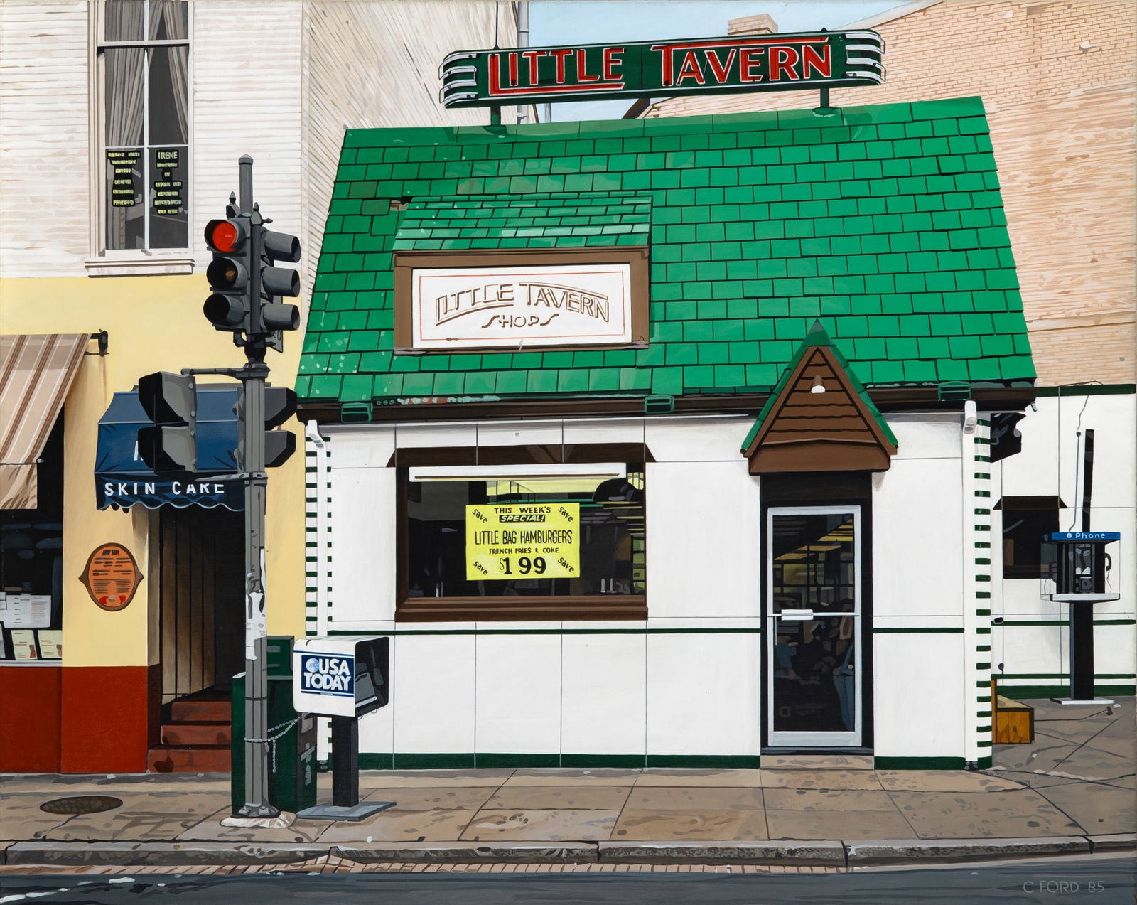 Charles Ford: American, 1941-2016 Untitled (Little Tavern), 1985 Signed and dated C Ford 85 (lr) Acrylic on canvas 24 x 30 inches (61 x 76.2 cm) Unframed
