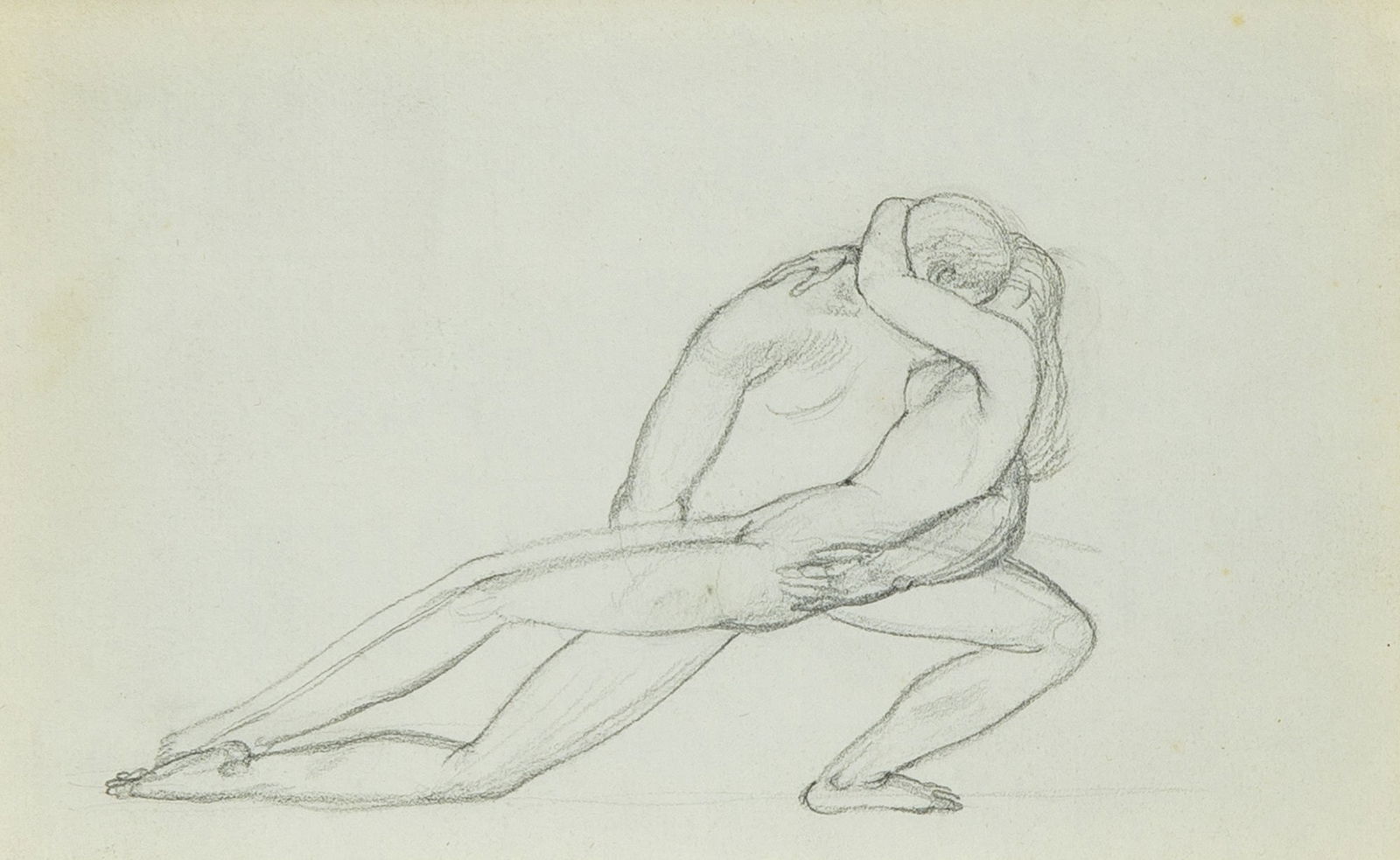 Rockwell Kent: American, 1882-1971Lovers, circa 1928Inscribed P1153 (lr)Pencil on paper 5 5/8 x 8 1/2 inches (14.3 x 21.6 cm)Provenance:Hildegarde Hirsch, friend of the artistChilds Gallery, Bosto