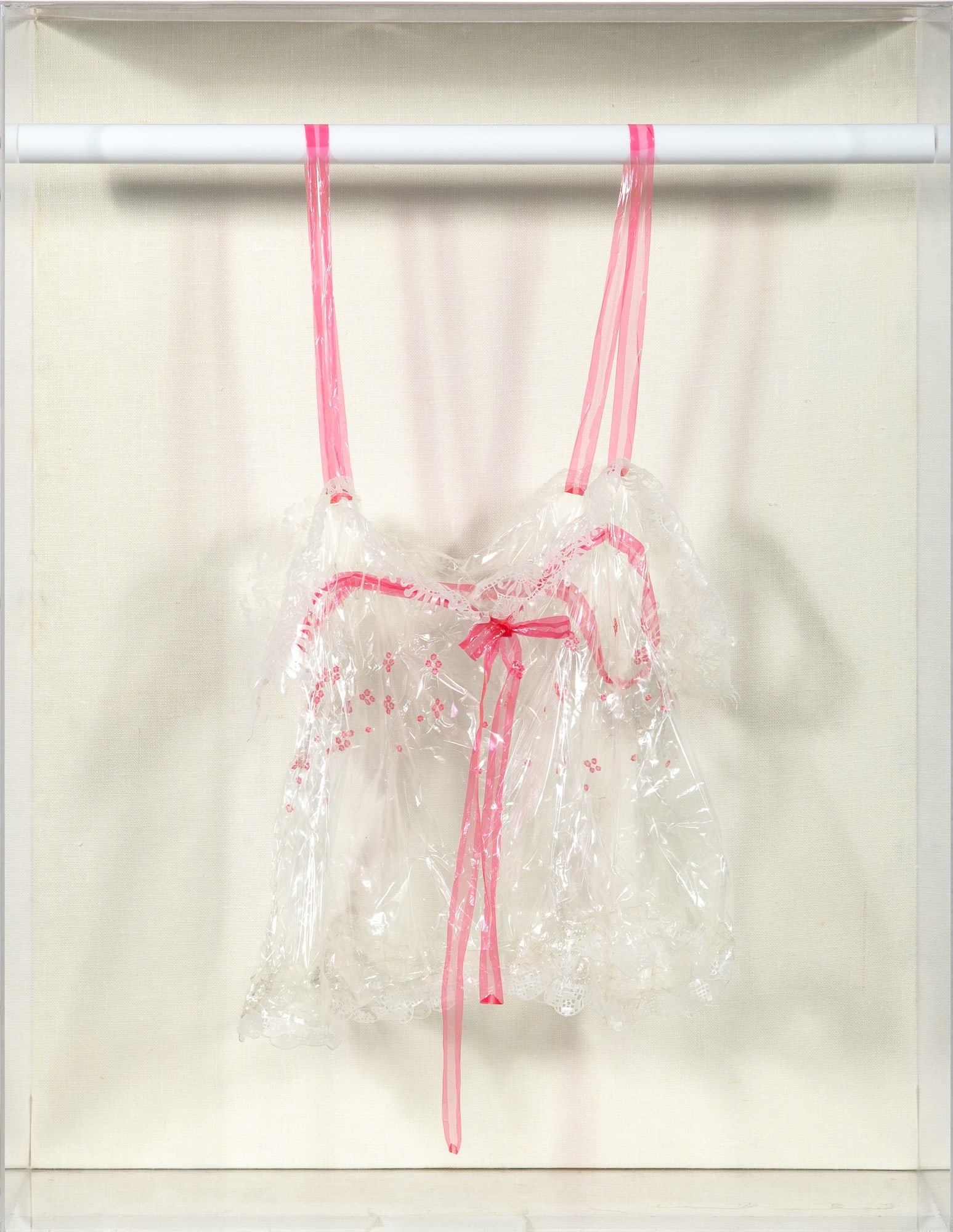 Julie Allen: American, b. 1970 Camisole, 1998 Signed, dated, and inscribed Julie Allen / 1998 / "Camisole" on the reverse Saran wrap, wax paper, and tape Overall 22 1/4 x 17 1/4 x 6 1/8 inches (56.5 x 43.8 x 15.6