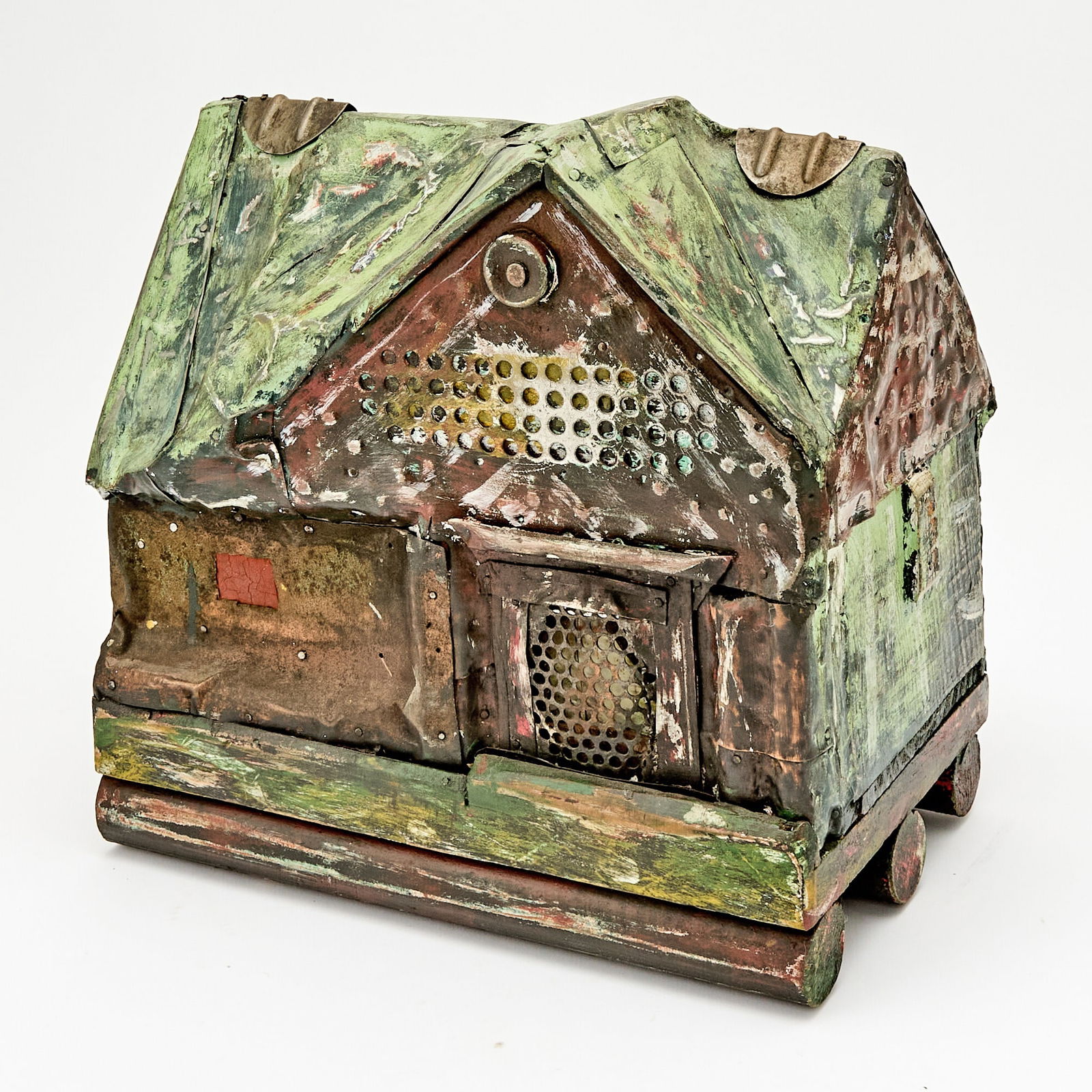 Terry Turrell: American, b. 1946 Ark, 1991 Signed and dated Terry Turrell 91 and inscribed as titled Mixed media on metal and wood construction 11 1/2 x 12 x 7 1/4 inches (29.2 x 30.5 x 18.4 cm) Overall good