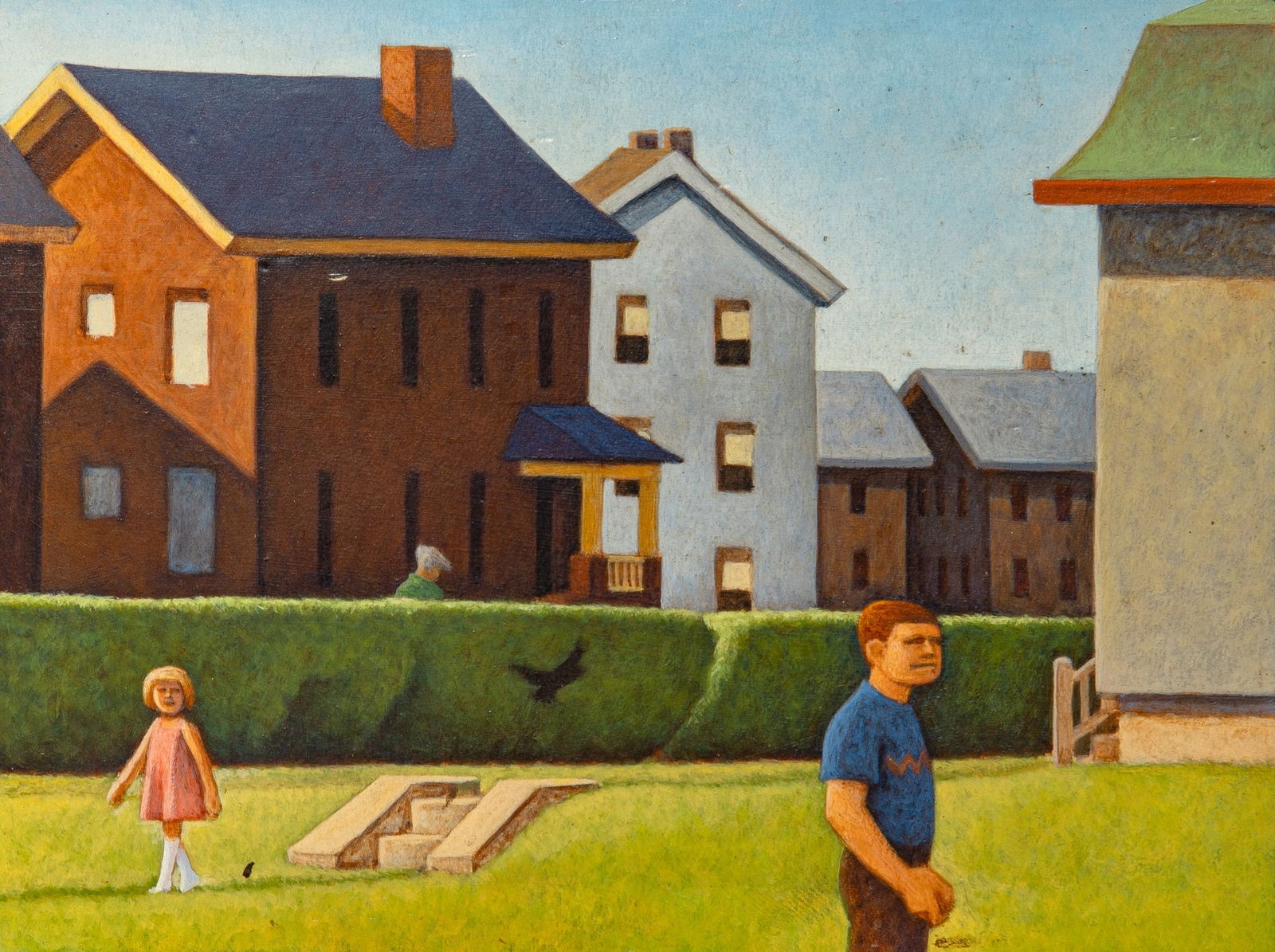Leonard Dufresne: American, b. 1941 Little Kids, 1978 Acrylic on board 6 x 8 inches (15.2 x 20.3 cm) Provenance: O.K. Harris Works of Art, New York Acquired from the above by the present owner in 1978 (Framed 7 x 9