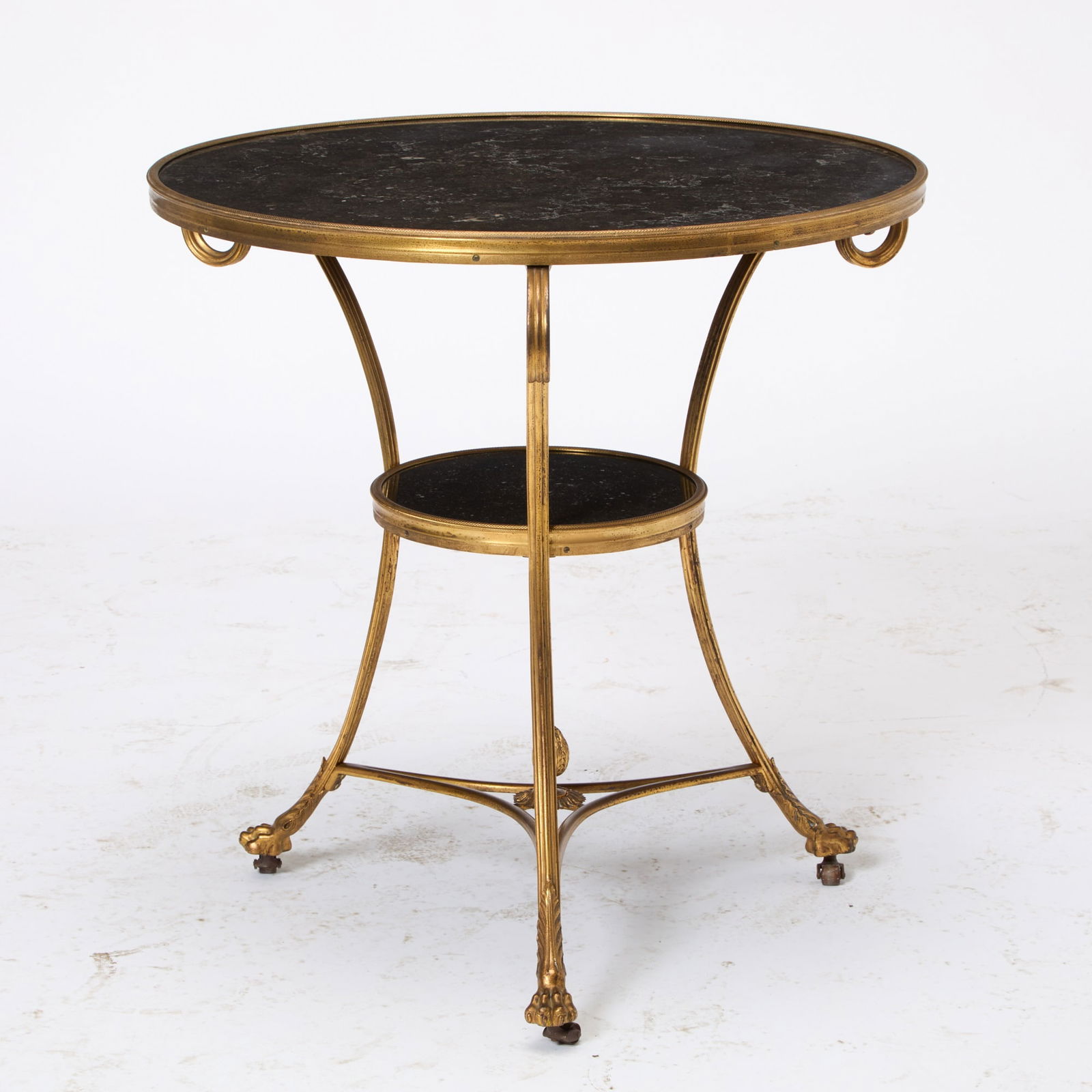 Louis XVI Style Gilt Metal Marble Top Gueridon (1 of 5)