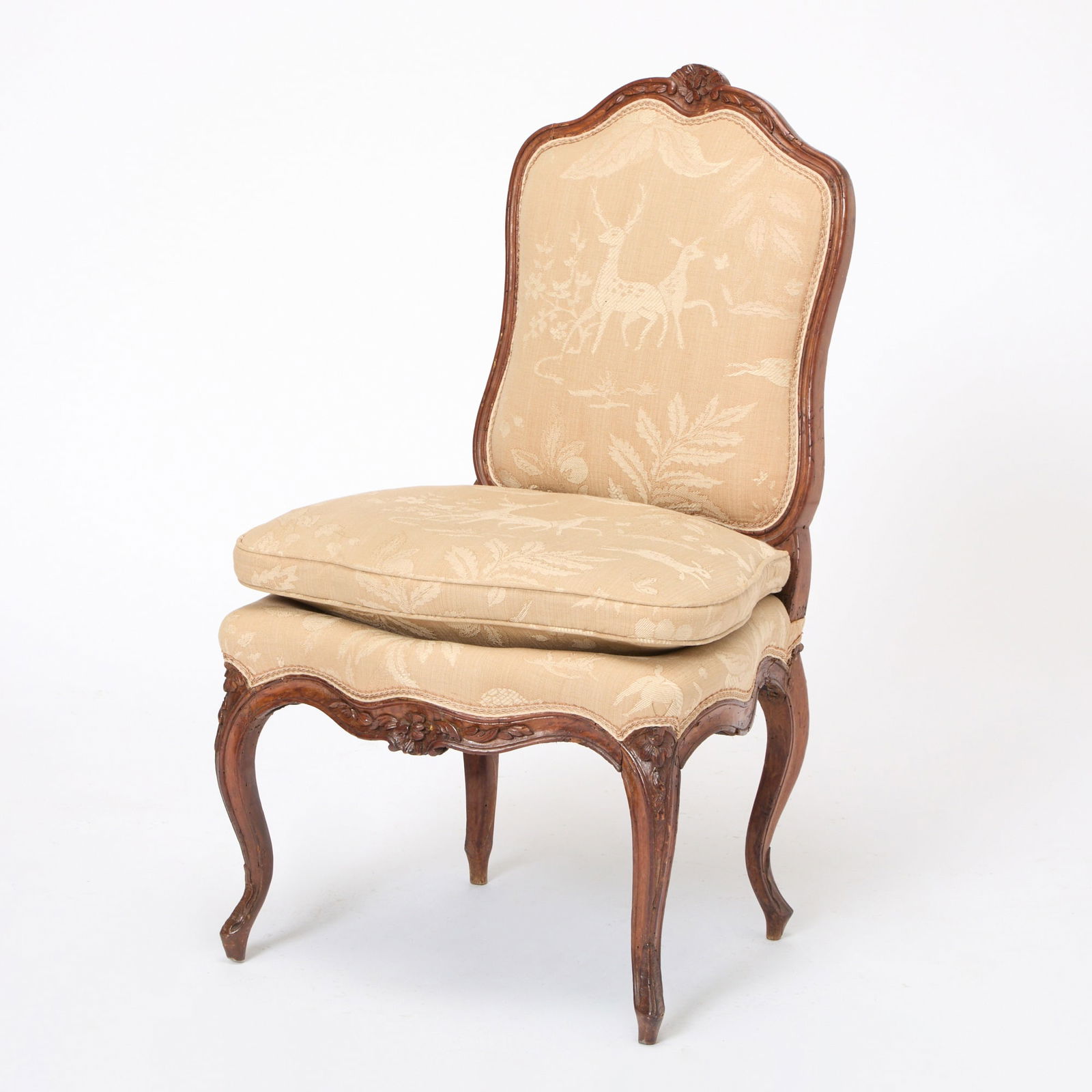 Louis XV Walnut Upholstered Side Chair (1 of 6)