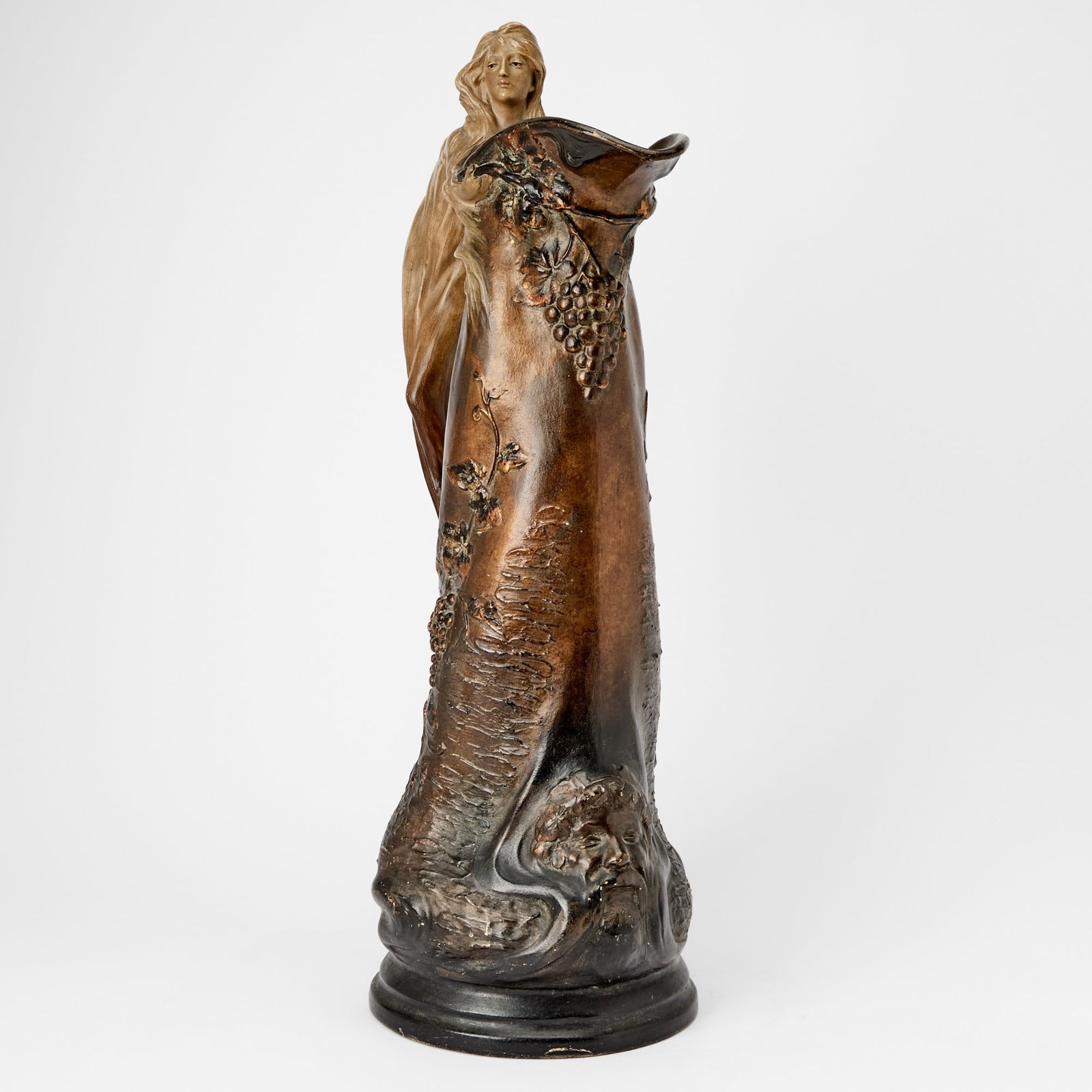 Art Nouveau Painted Terracotta Pitcher (1 of 6)