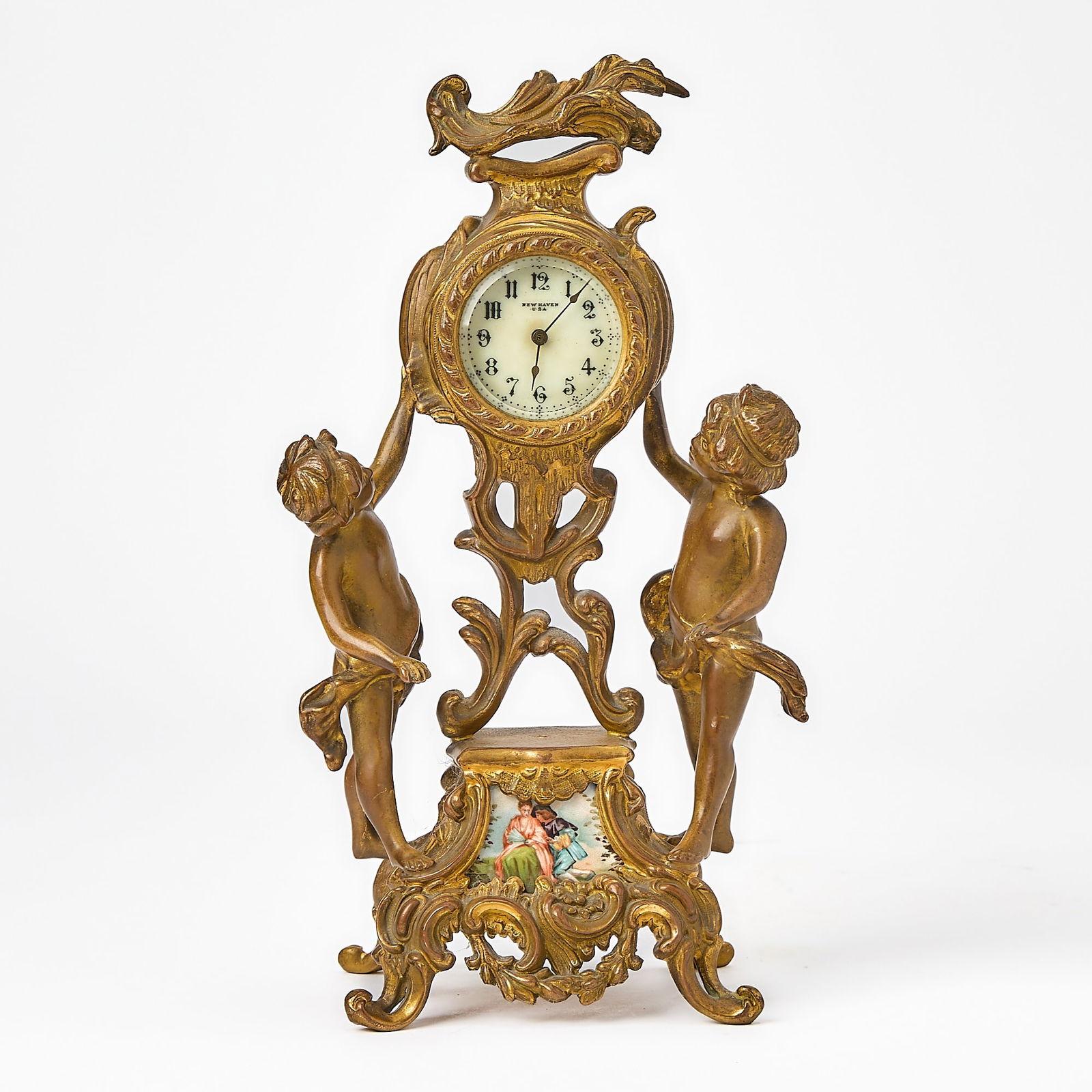 Louis XV Style Gilt-Bronze and Porcelain Clock (1 of 9)
