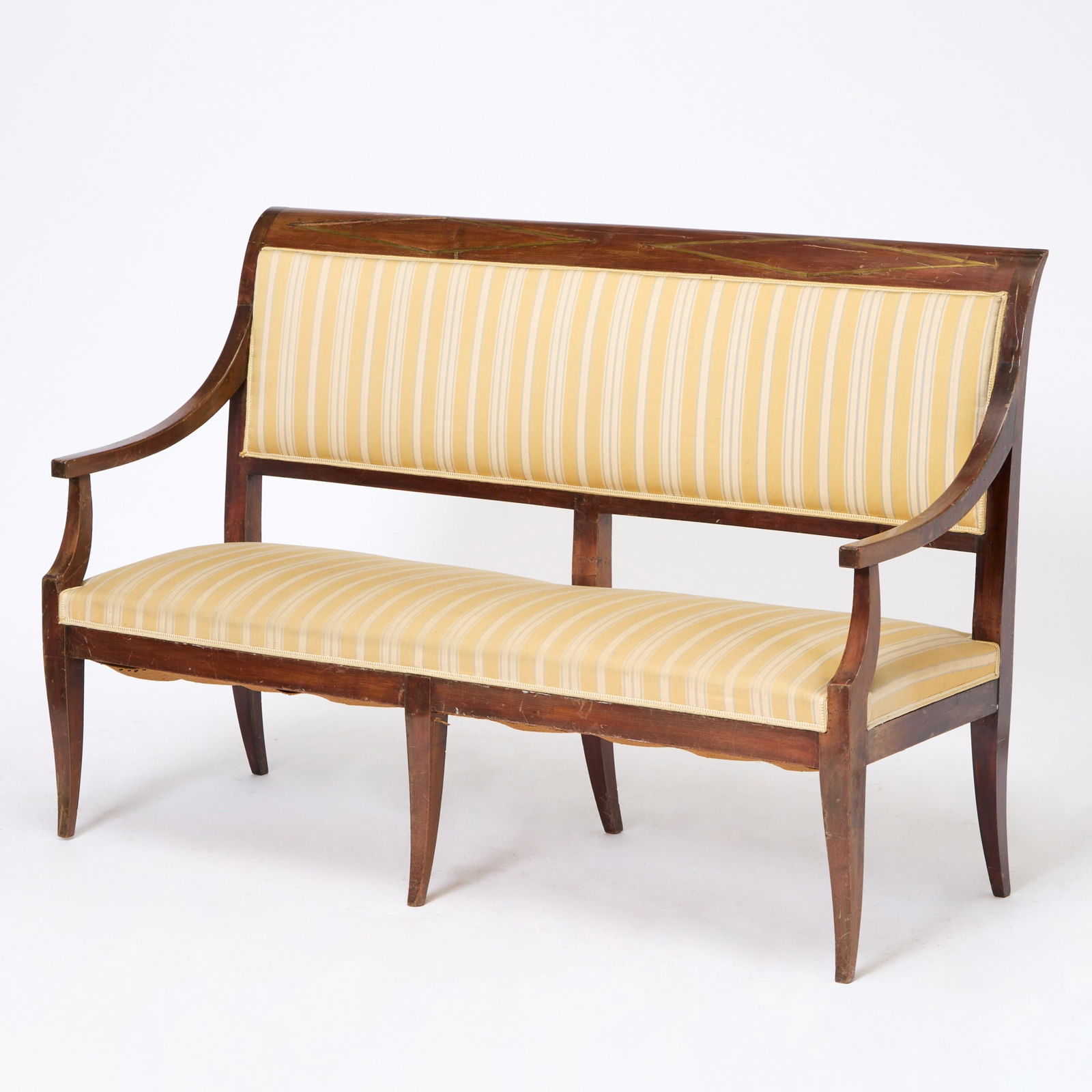 Continental Upholstered Mahogany Settee (1 of 4)