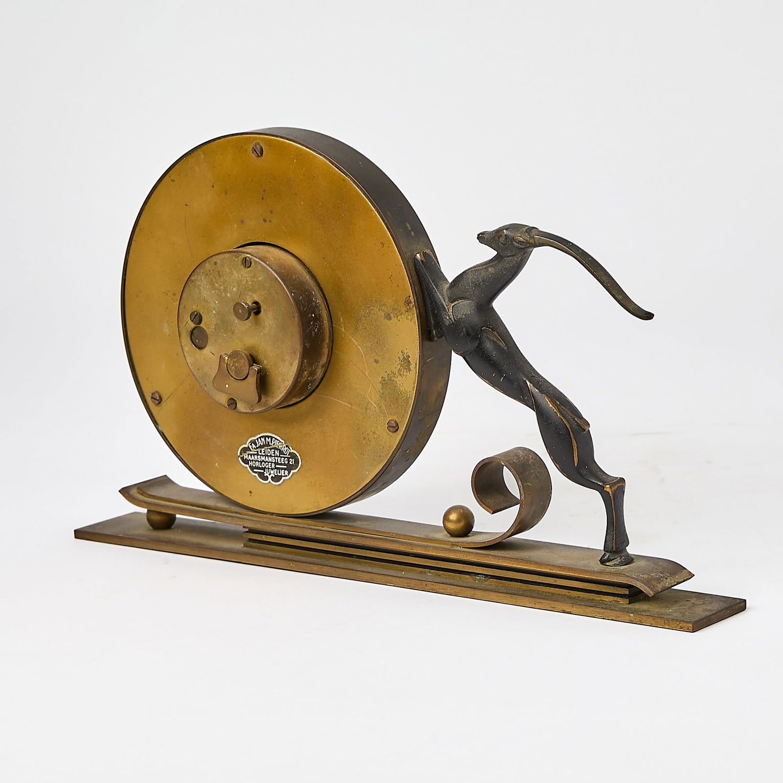 Dutch Bronze Impala Table Clock - 4