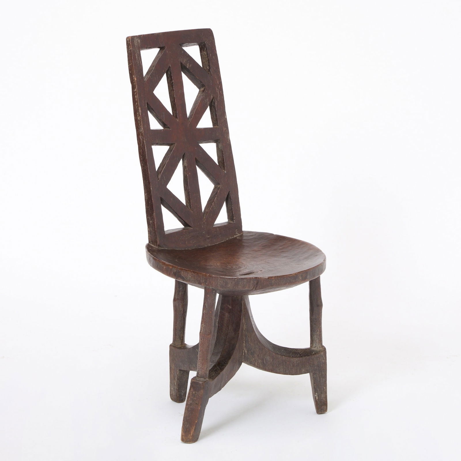 Ethiopian Carved Wood Chair (1 of 4)
