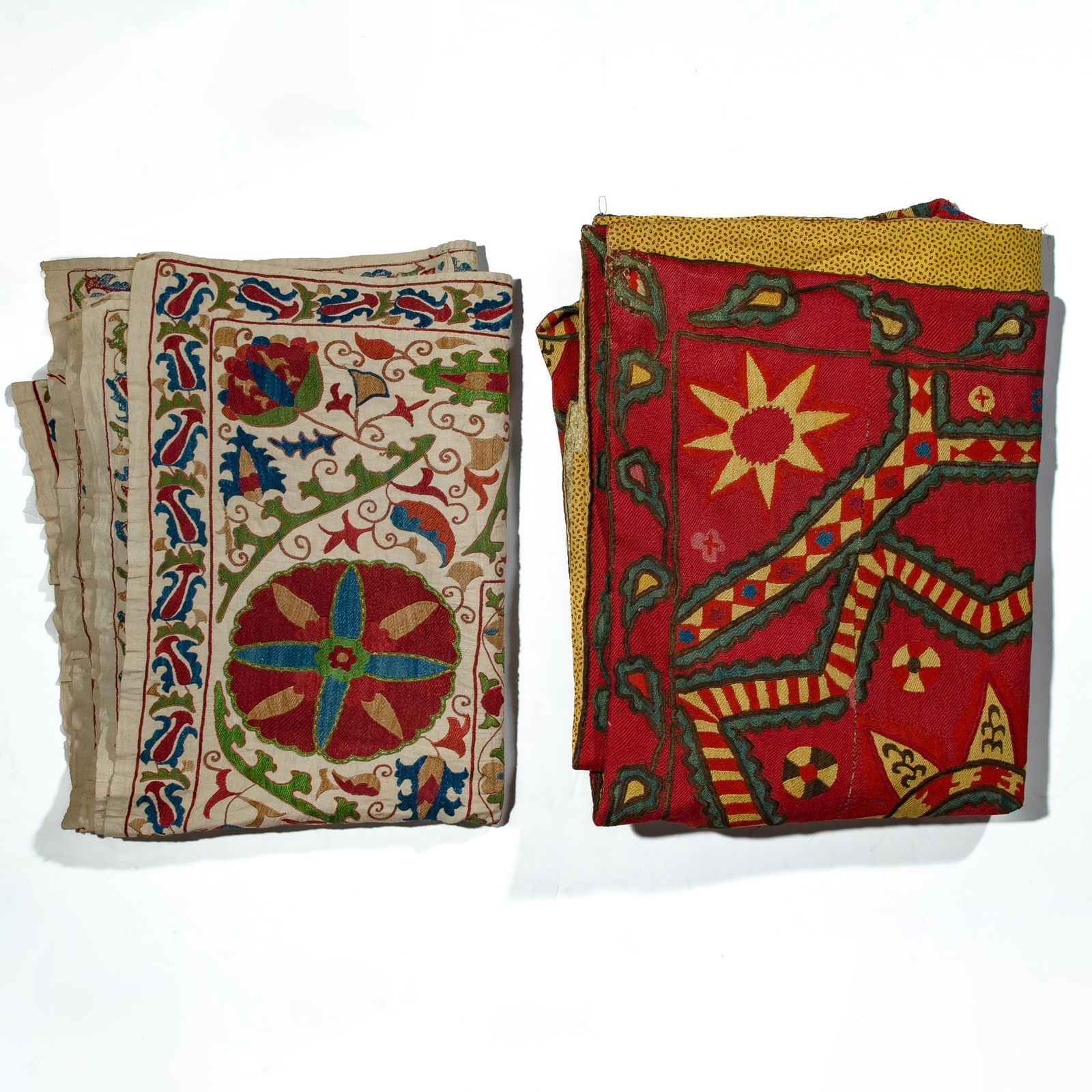 Two Uzbek Suzani Embroidered Textiles (1 of 3)