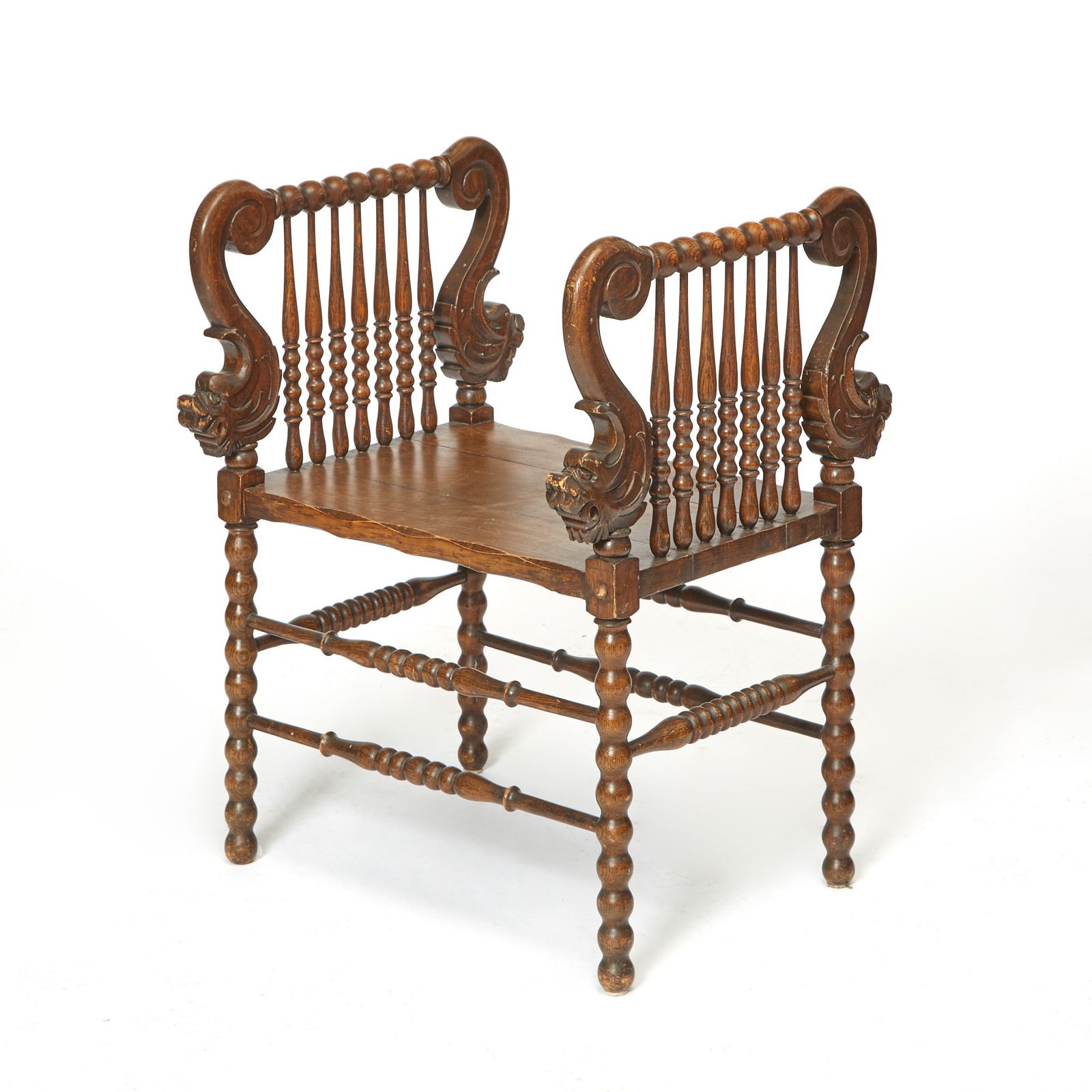 Victorian Oak Bench (1 of 4)