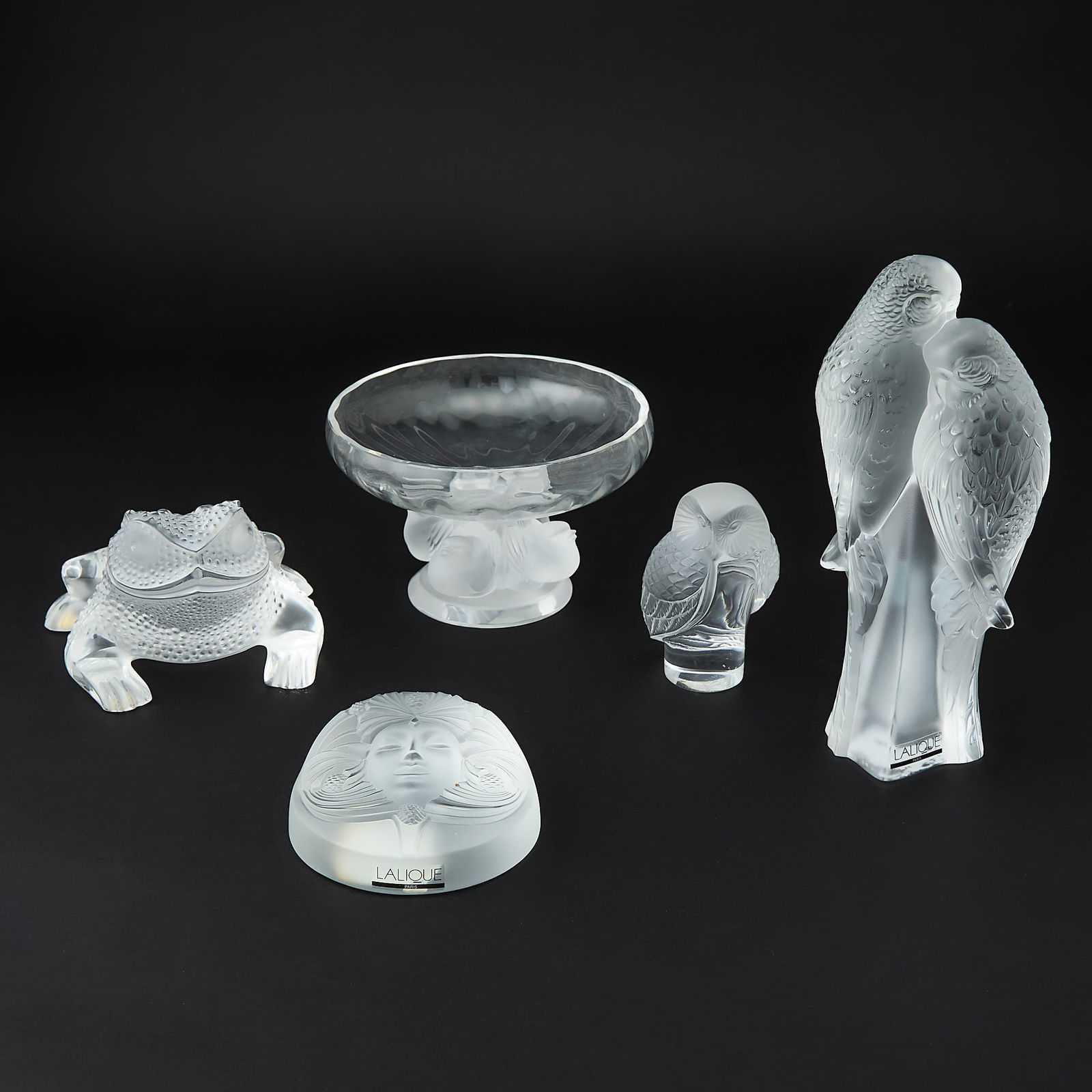 Five Lalique Molded Glass Articles (1 of 7)