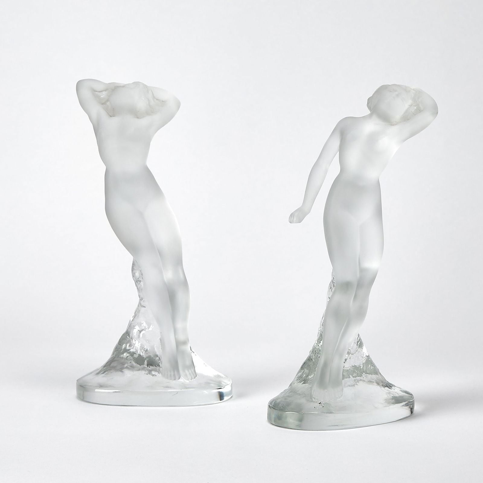 Two Lalique Frosted Glass Figures: Danseuse Bras Levés (1 of 7)