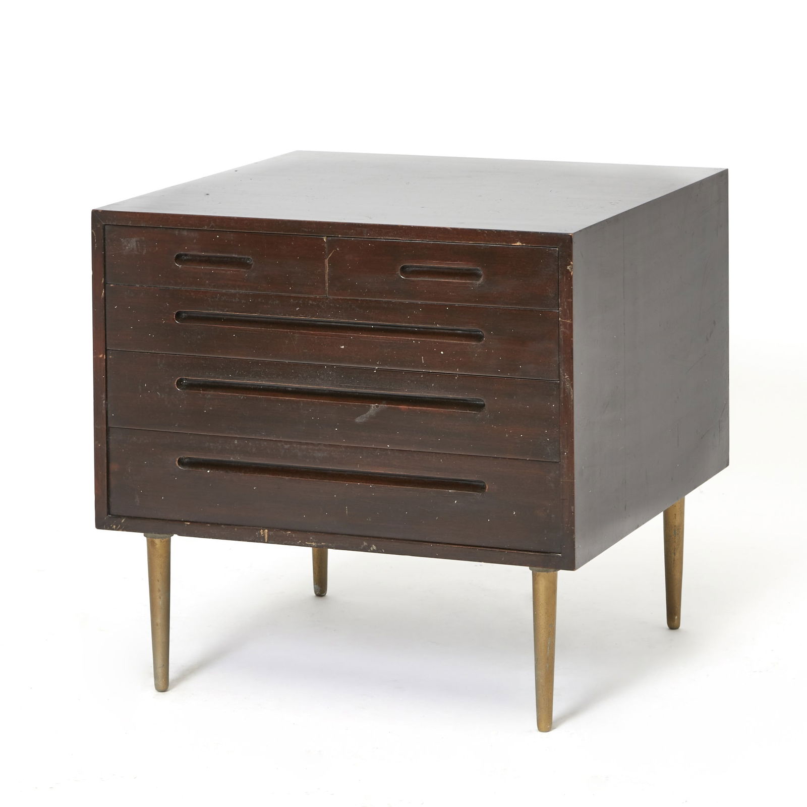 Edward Wormley for Dunbar Bedside Chest of Drawers: 1950s Height 29 inches, width 30 inches, depth 30 inches.
